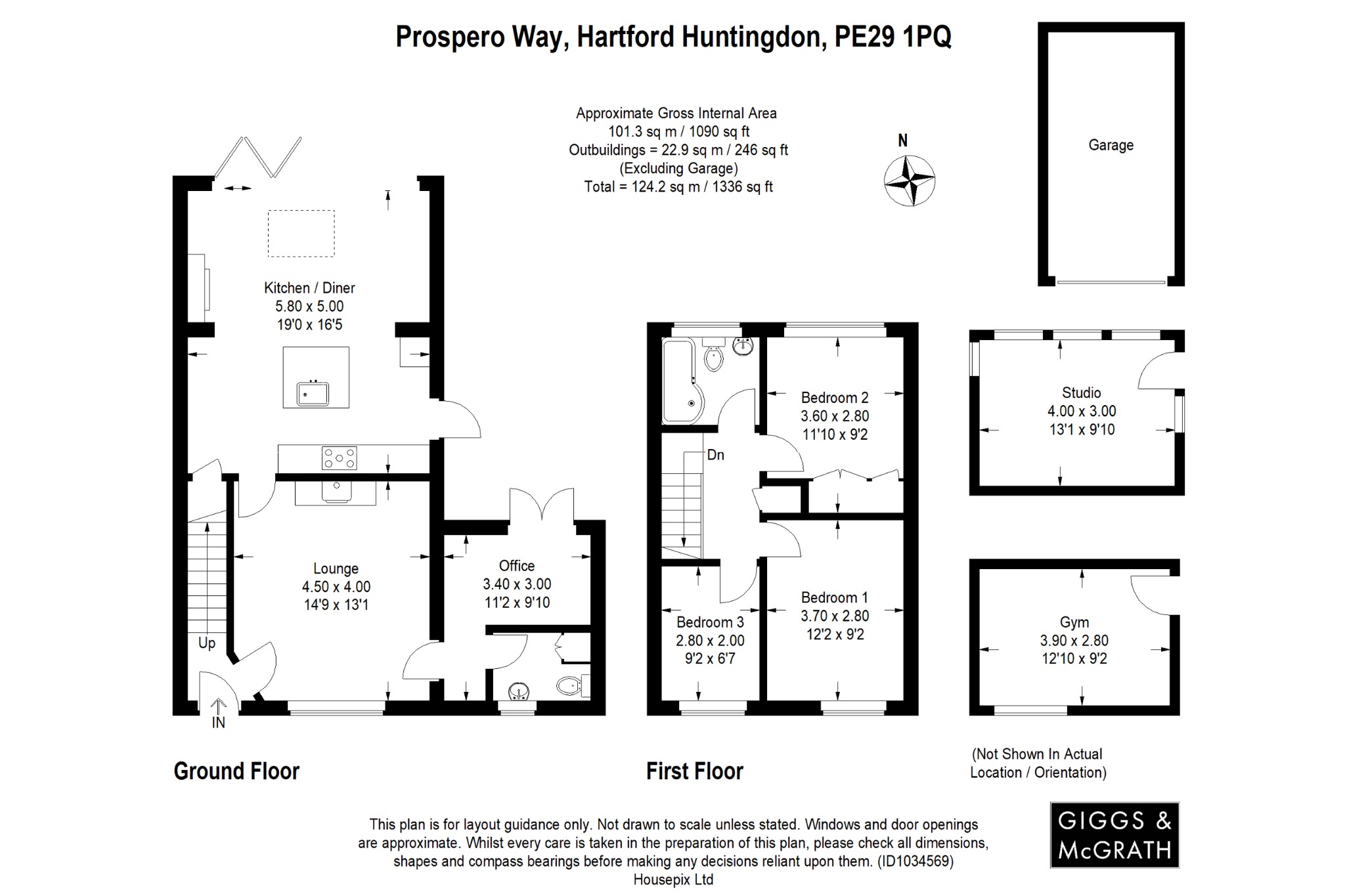 3 bed semi-detached house for sale in Prospero Way, Huntingdon - Property Floorplan