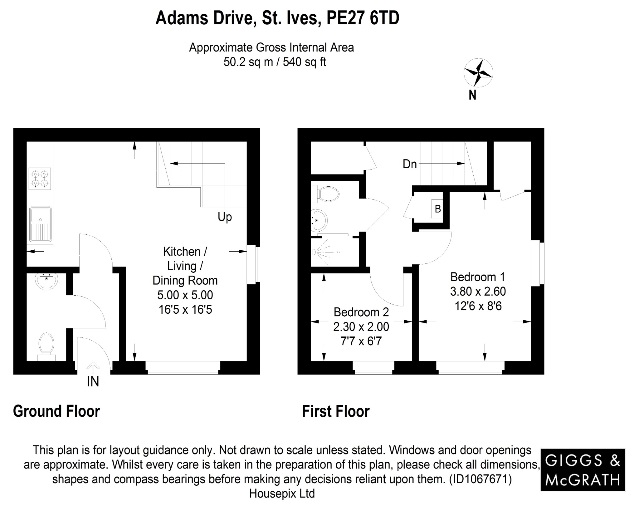 2 bed semi-detached house for sale in Adams Drive, St. Ives - Property Floorplan