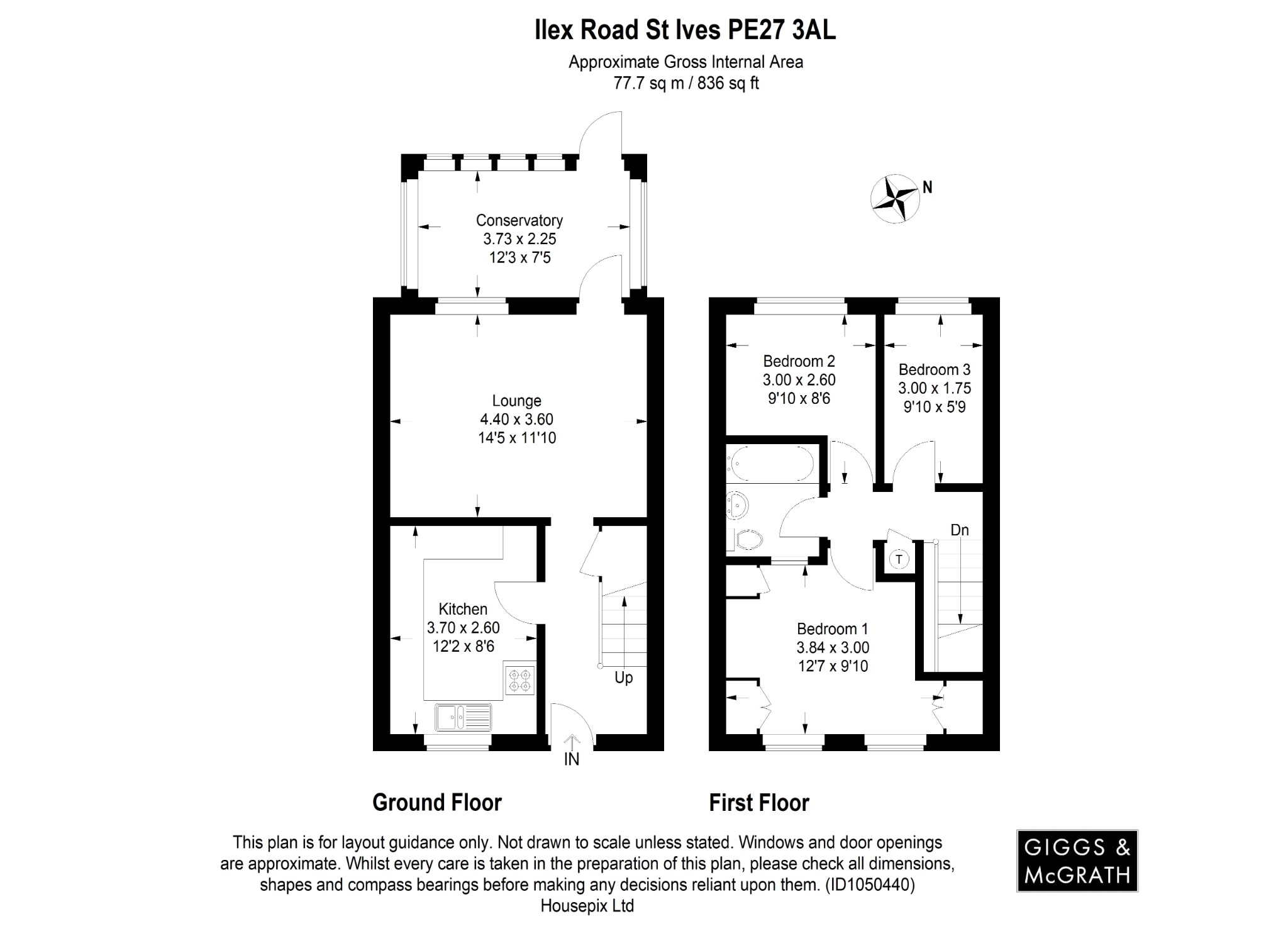 3 bed terraced house for sale in Ilex Road, St. Ives - Property Floorplan