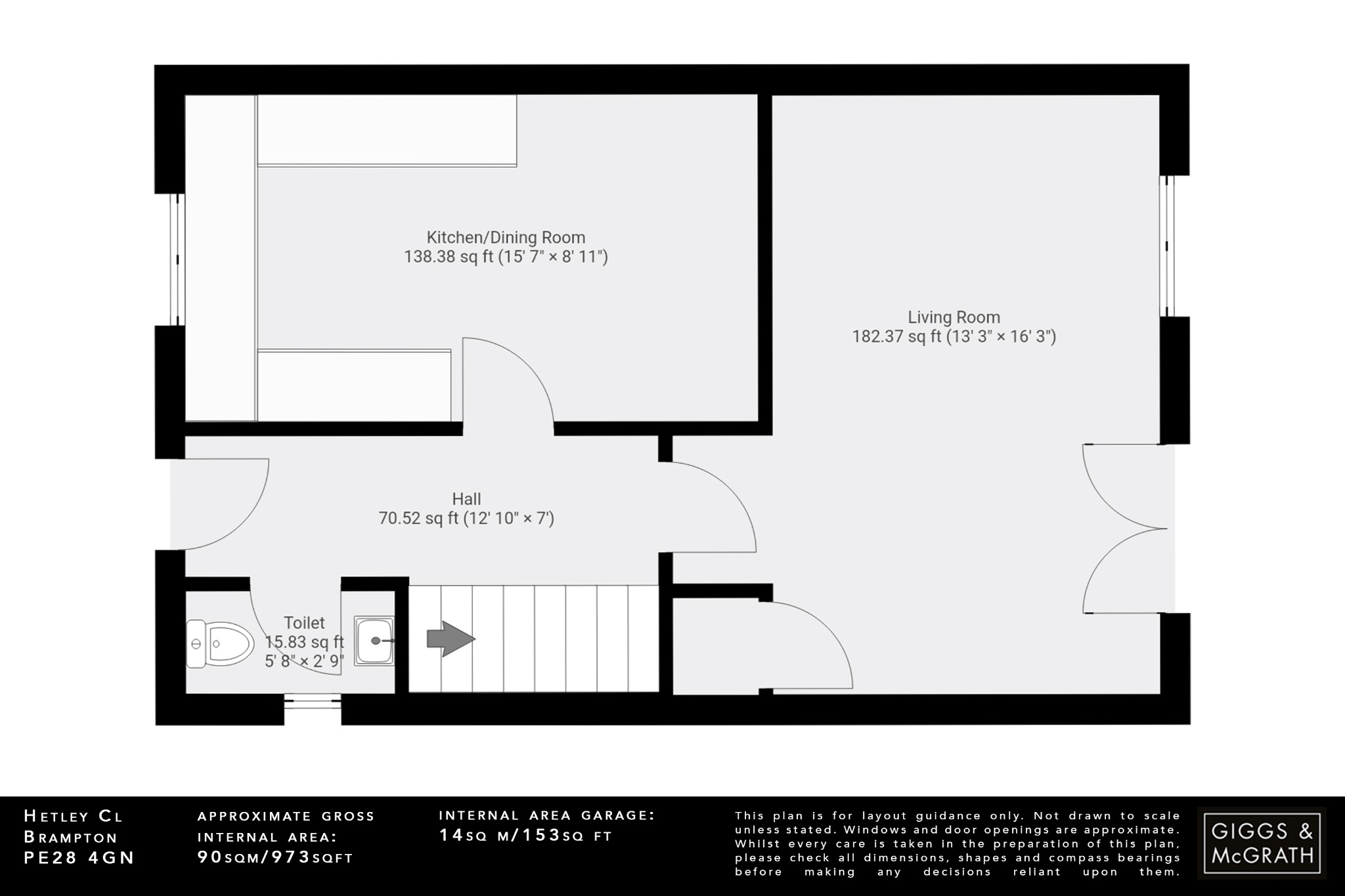 3 bed semi-detached house for sale in Hetley Close, Huntingdon - Property Floorplan