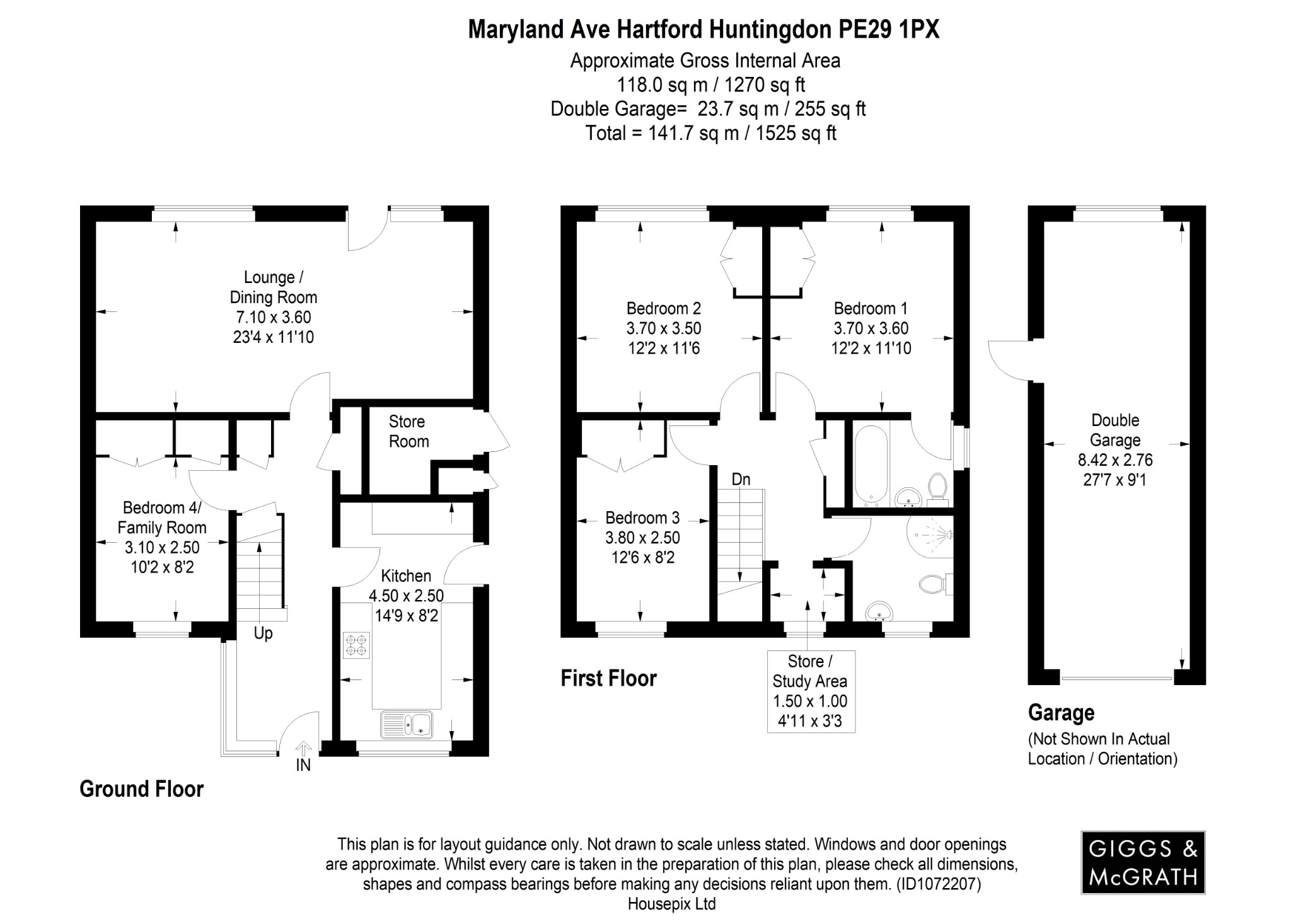 3 bed detached house for sale in Maryland Avenue, Huntingdon - Property Floorplan