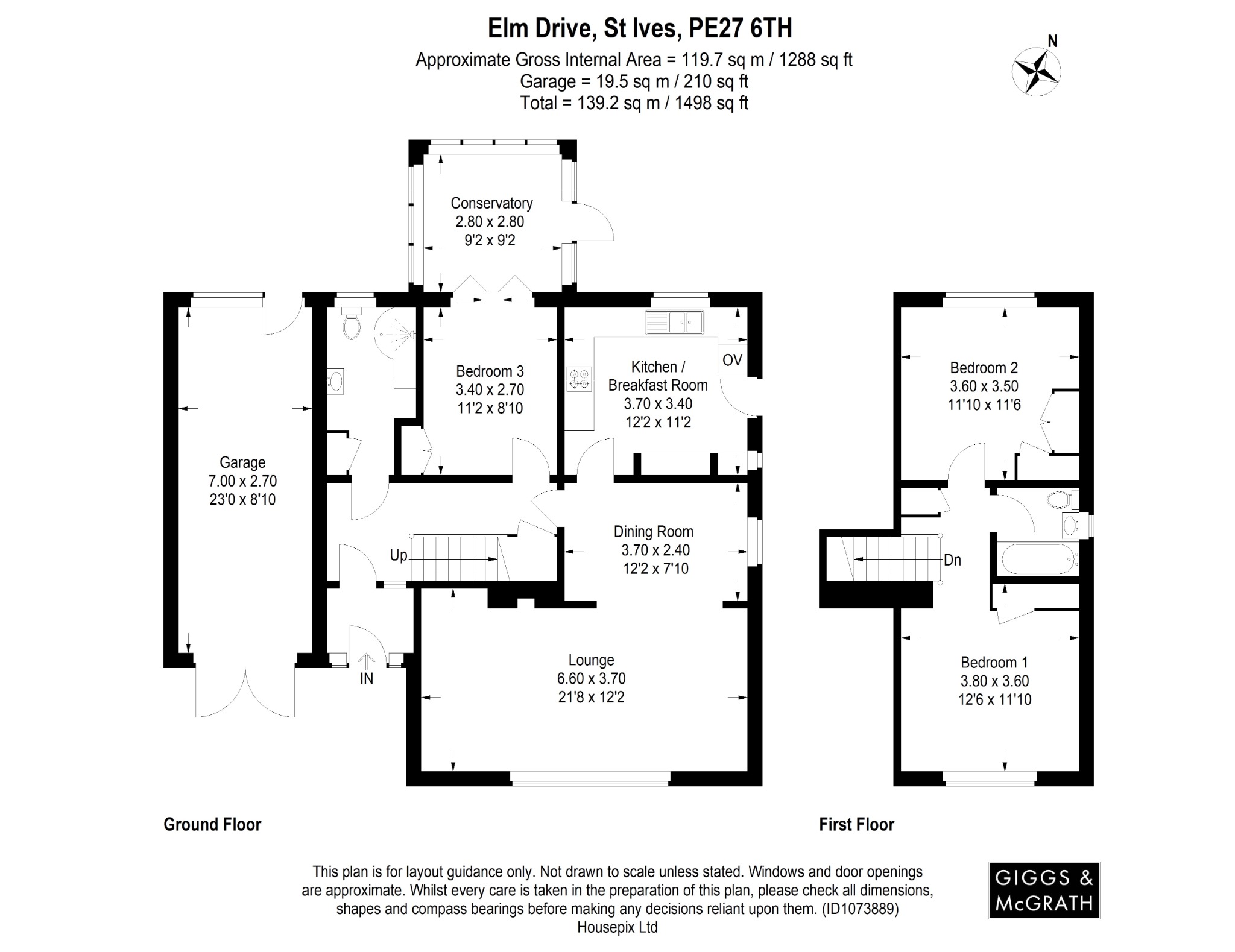 3 bed detached house for sale in Elm Drive, St. Ives - Property Floorplan