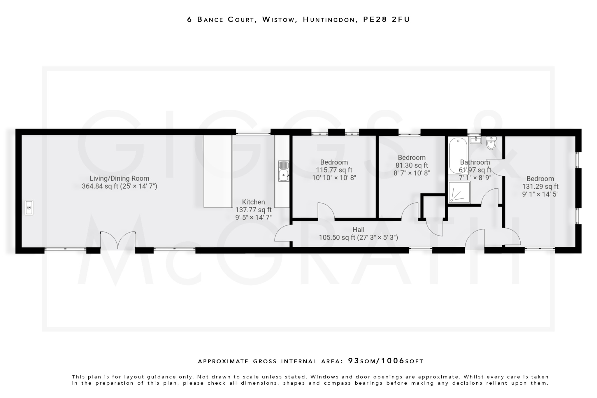 3 bed semi-detached bungalow for sale in Bance Court, Huntingdon - Property Floorplan