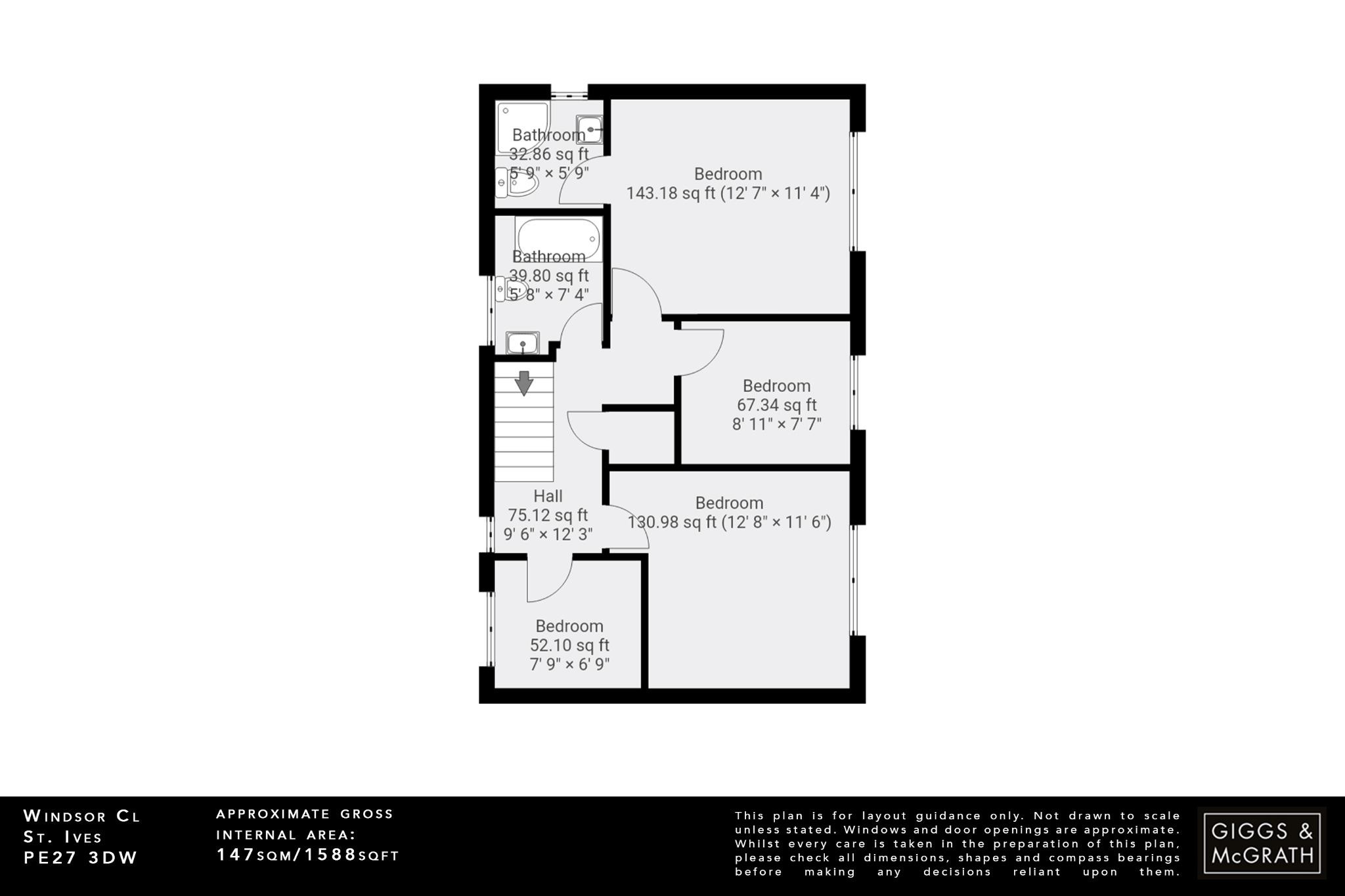 4 bed detached house for sale in Windsor Close, St Ives - Property Floorplan