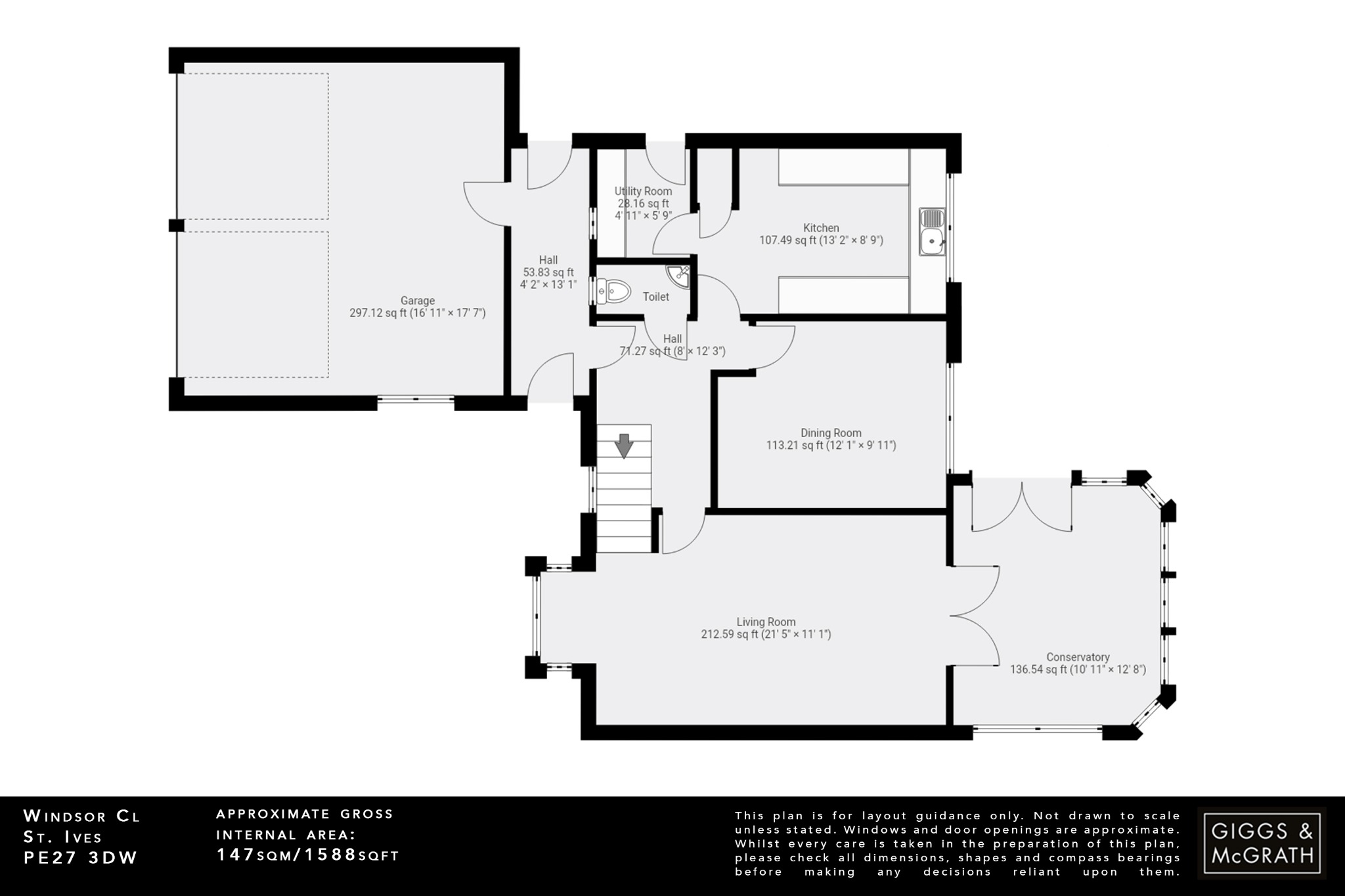 4 bed detached house for sale in Windsor Close, St Ives - Property Floorplan
