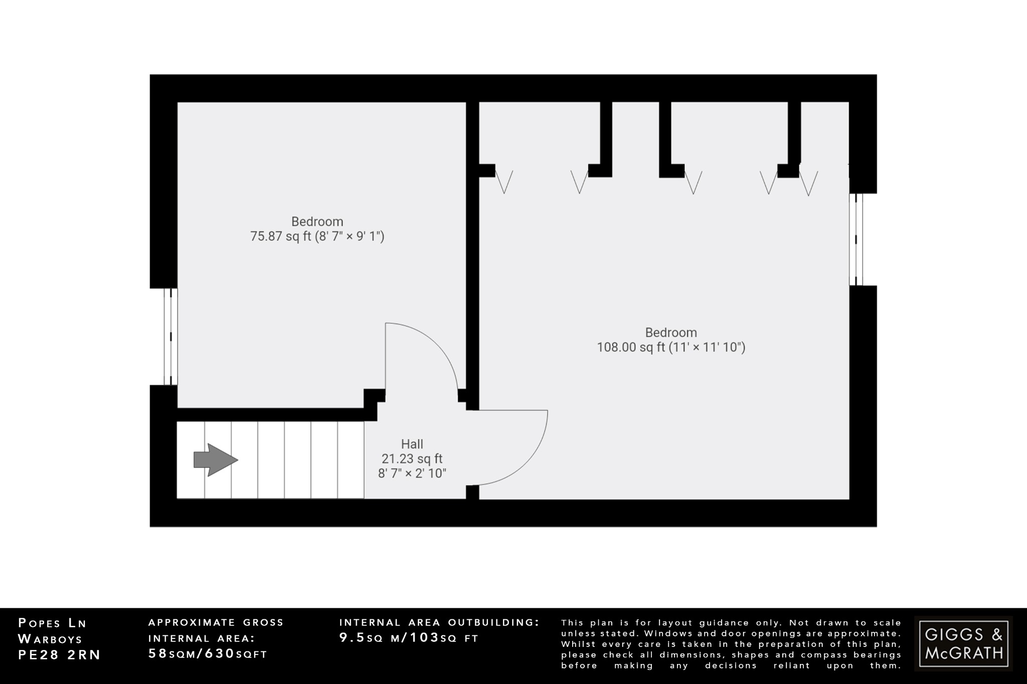 2 bed semi-detached house for sale in Popes Lane, Huntingdon - Property Floorplan