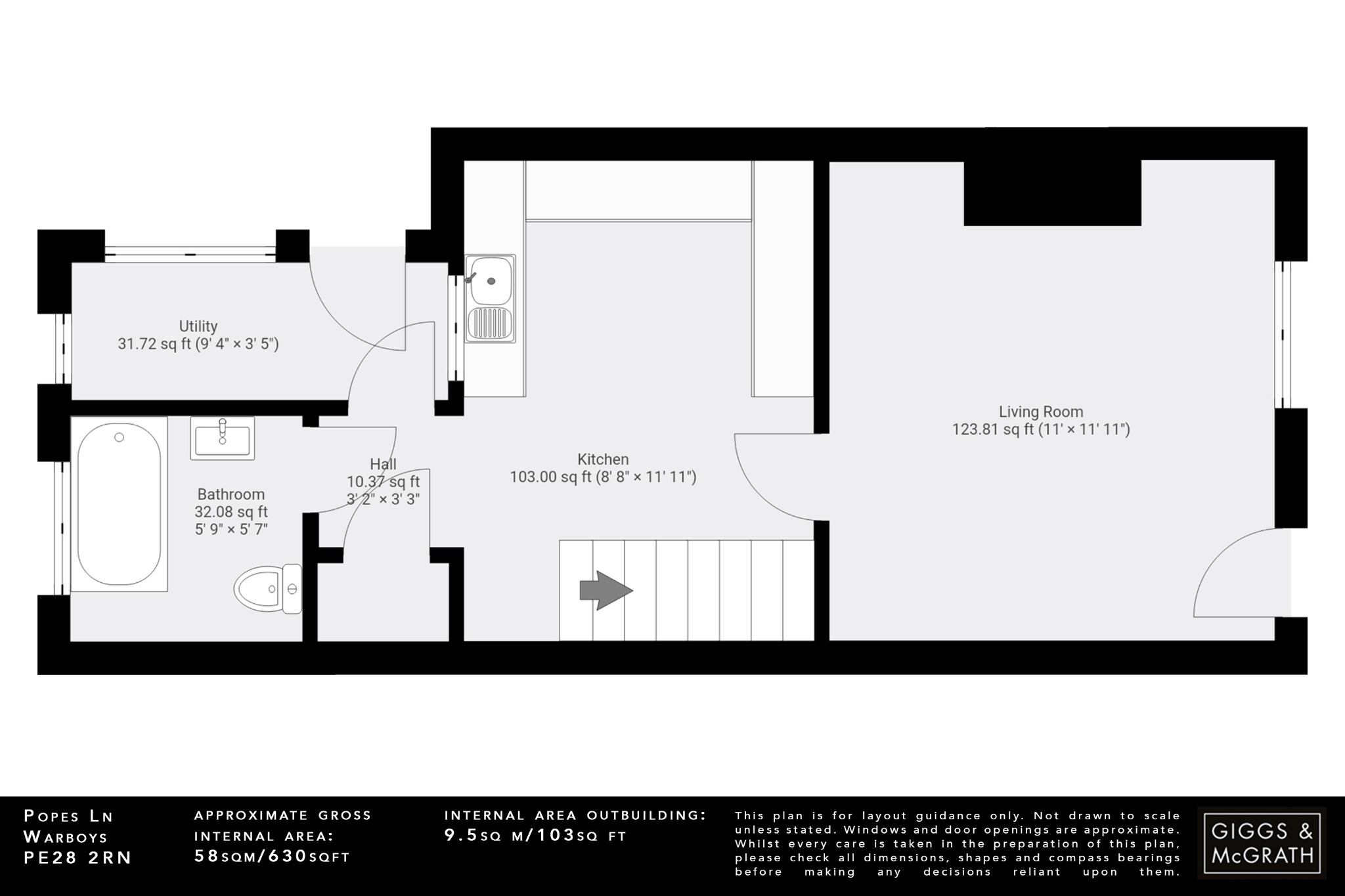 2 bed semi-detached house for sale in Popes Lane, Huntingdon - Property Floorplan