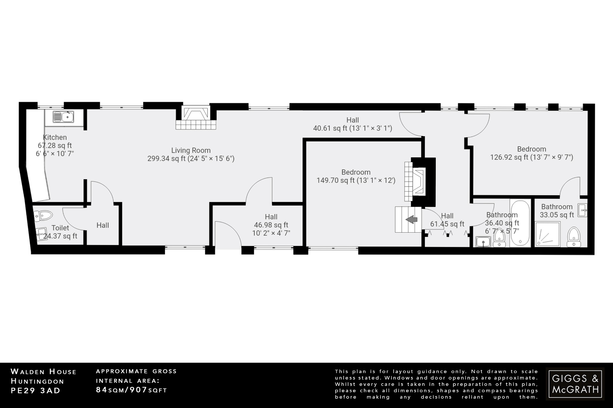 2 bed ground floor maisonette for sale in Walden Grove, Huntingdon - Property Floorplan