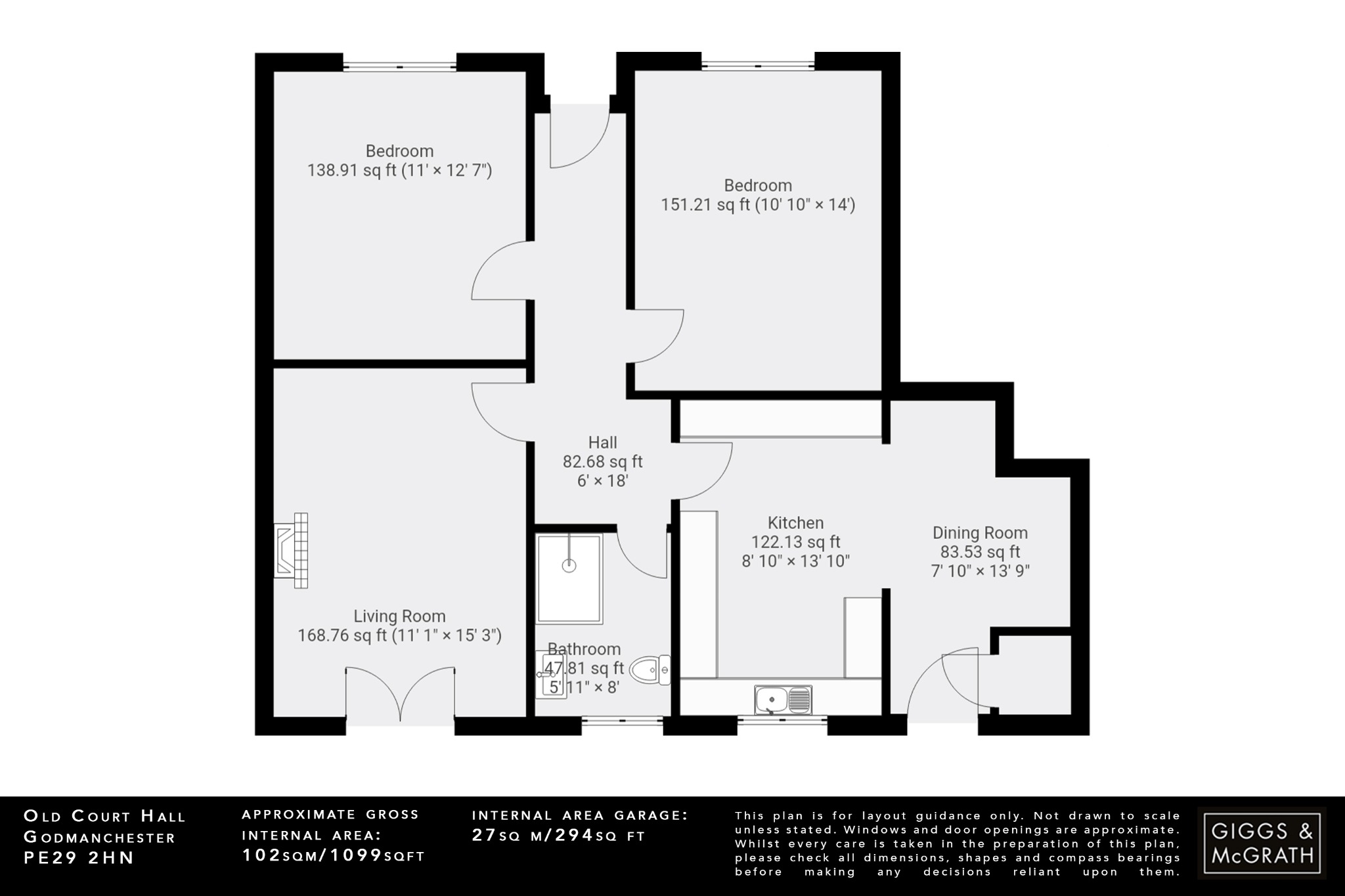 2 bed flat for sale in Old Court Hall, Huntingdon - Property Floorplan