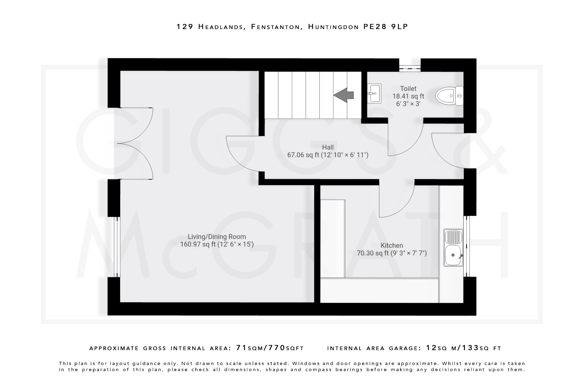 2 bed semi-detached house for sale in Headlands, Huntingdon - Property Floorplan
