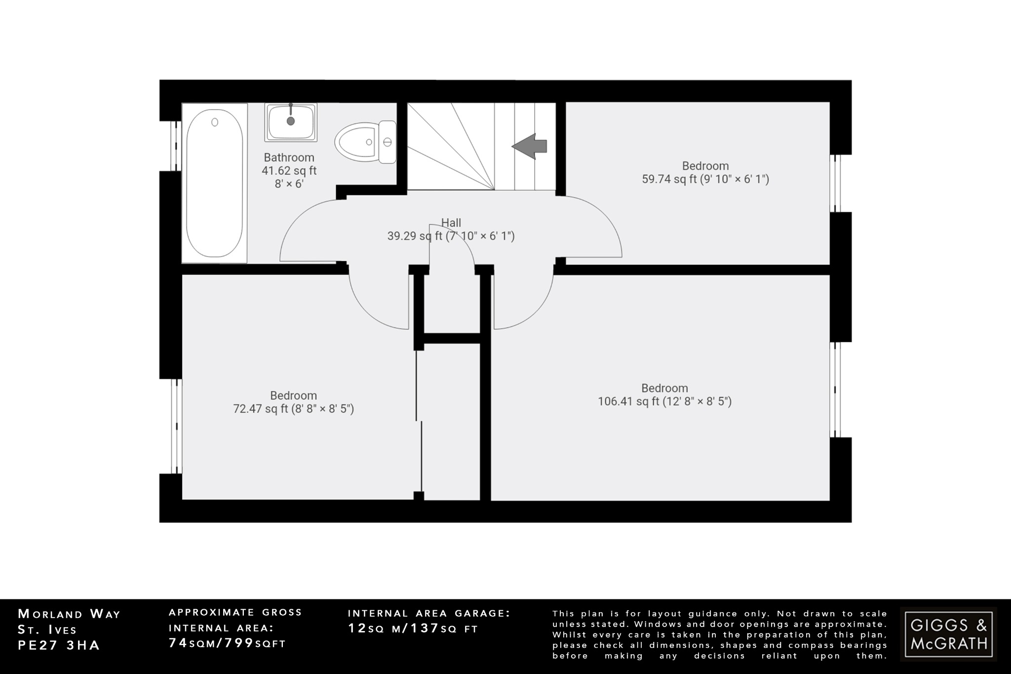 3 bed terraced house for sale in Morland Way, St. Ives - Property Floorplan