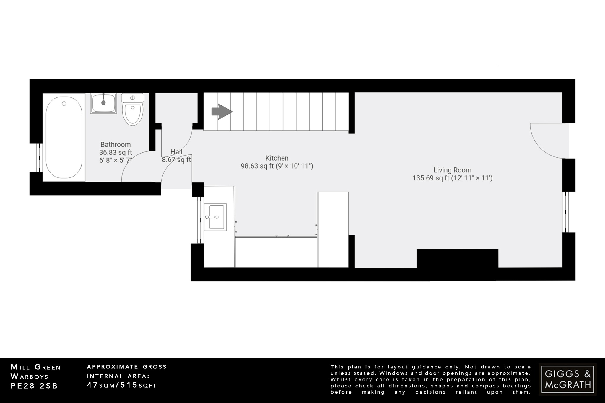 2 bed terraced house for sale in Mill Green, Huntingdon - Property Floorplan