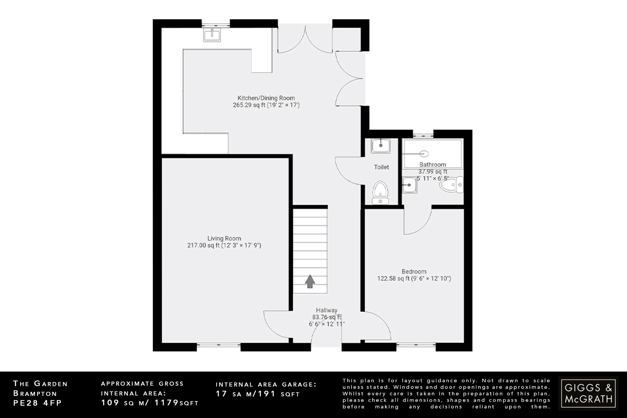 3 bed terraced house for sale in The Green, Huntingdon - Property Floorplan