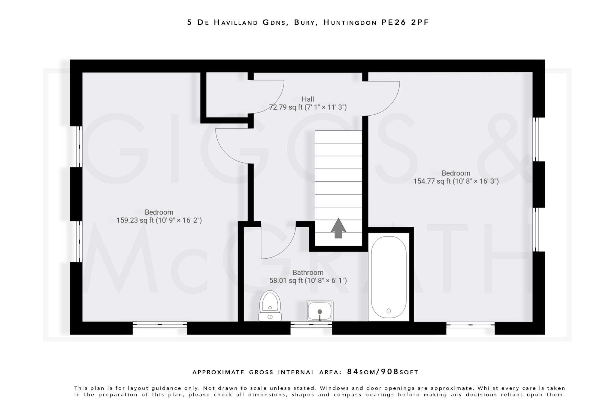 2 bed semi-detached house for sale in De Havilland Gardens, Huntingdon - Property Floorplan