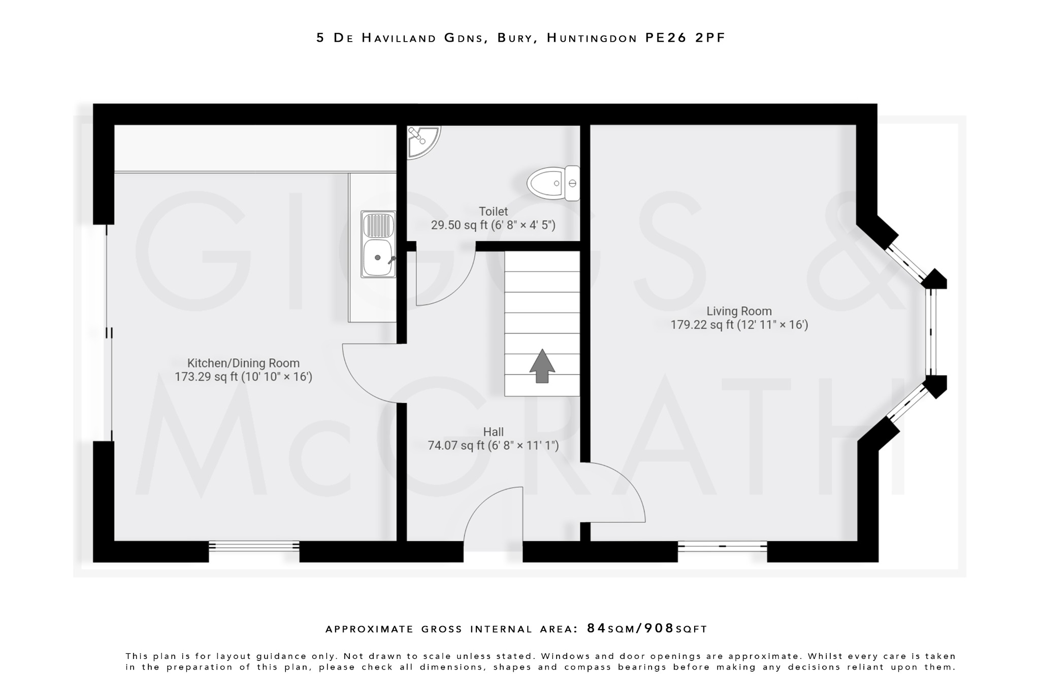 2 bed semi-detached house for sale in De Havilland Gardens, Huntingdon - Property Floorplan