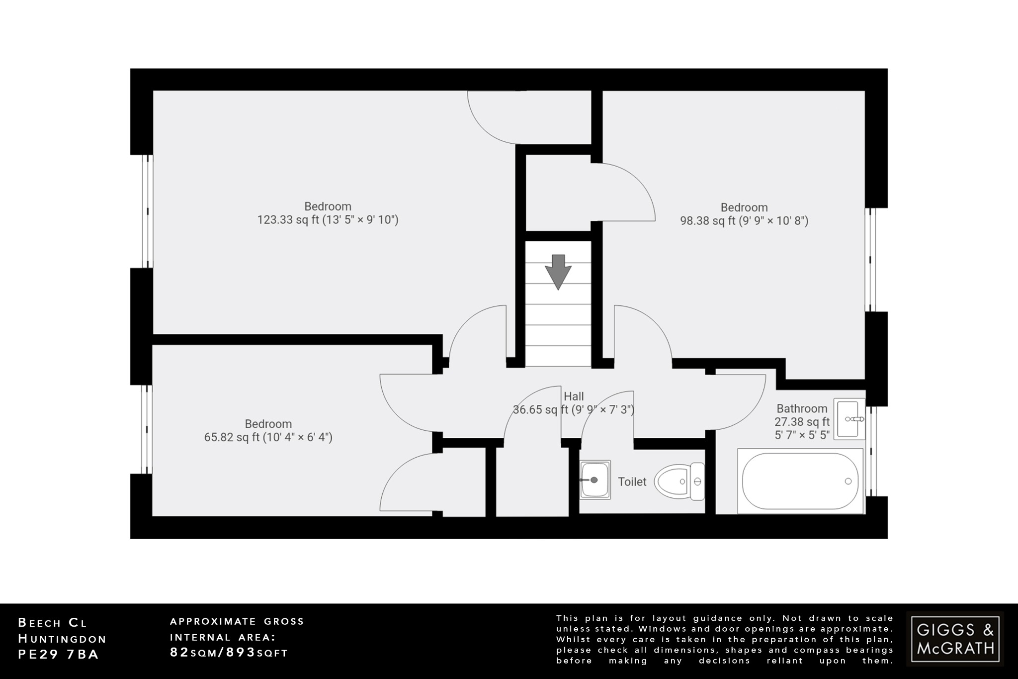 3 bed terraced house for sale in Beech Close, Huntingdon - Property Floorplan