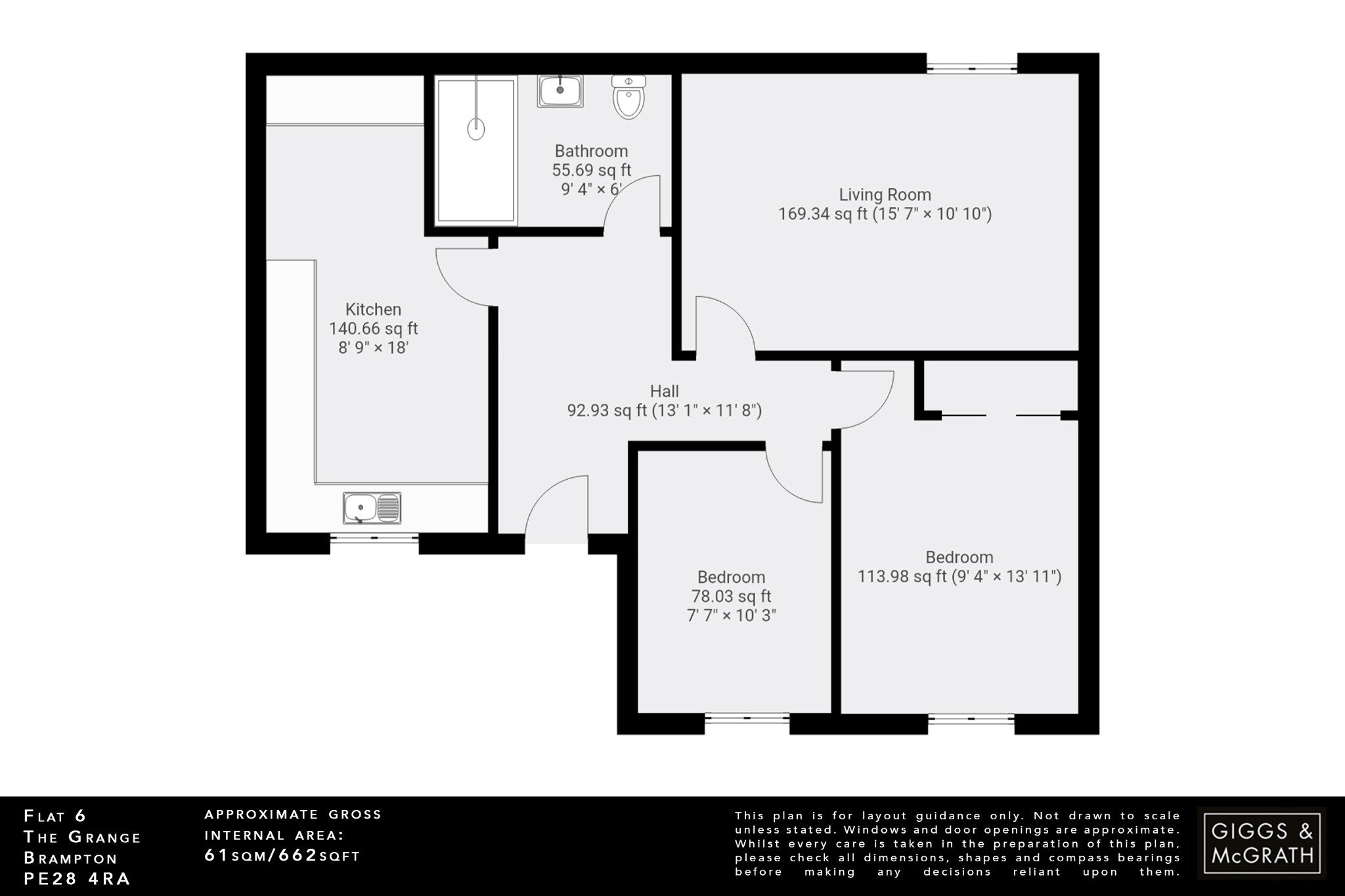 2 bed flat for sale in High Street, Huntingdon - Property Floorplan