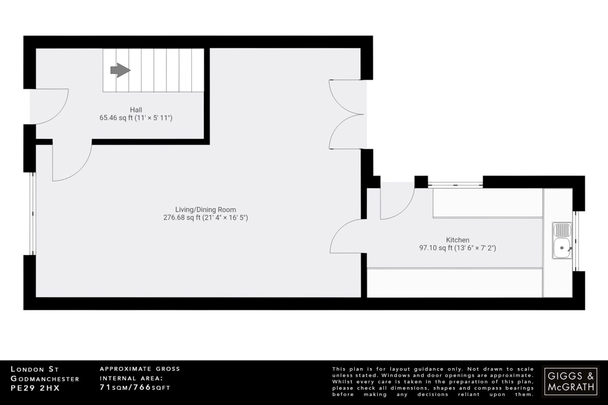 2 bed semi-detached house for sale in London Street, Huntingdon - Property Floorplan