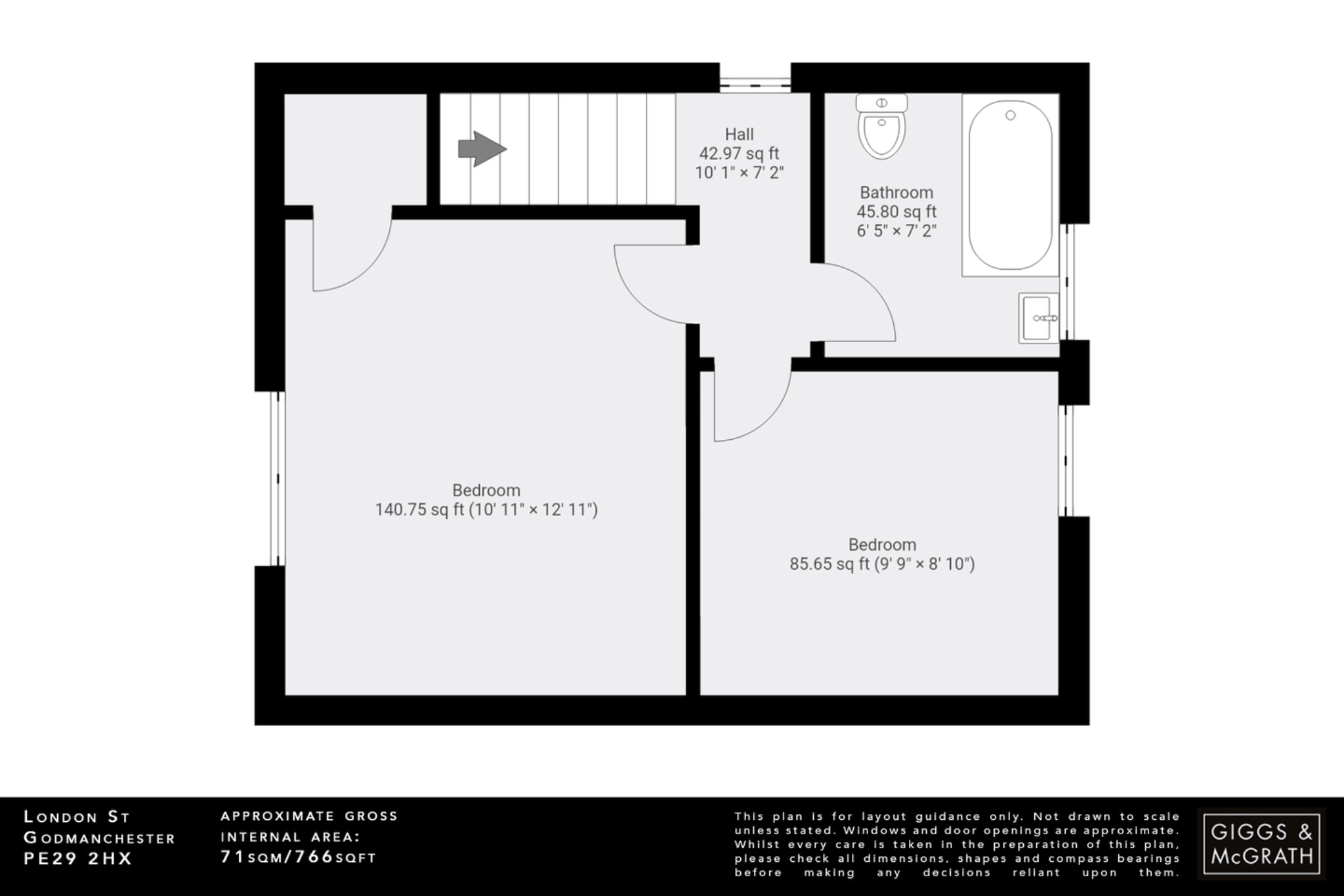 2 bed semi-detached house for sale in London Street, Huntingdon - Property Floorplan