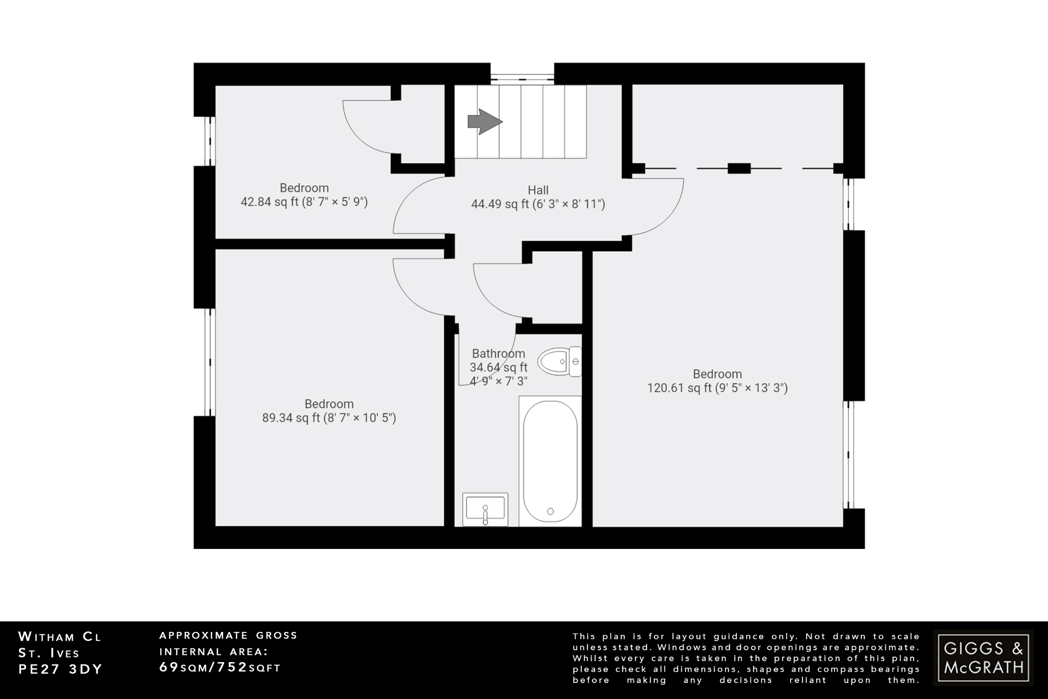 3 bed end of terrace house for sale in Witham Close, St. Ives - Property Floorplan