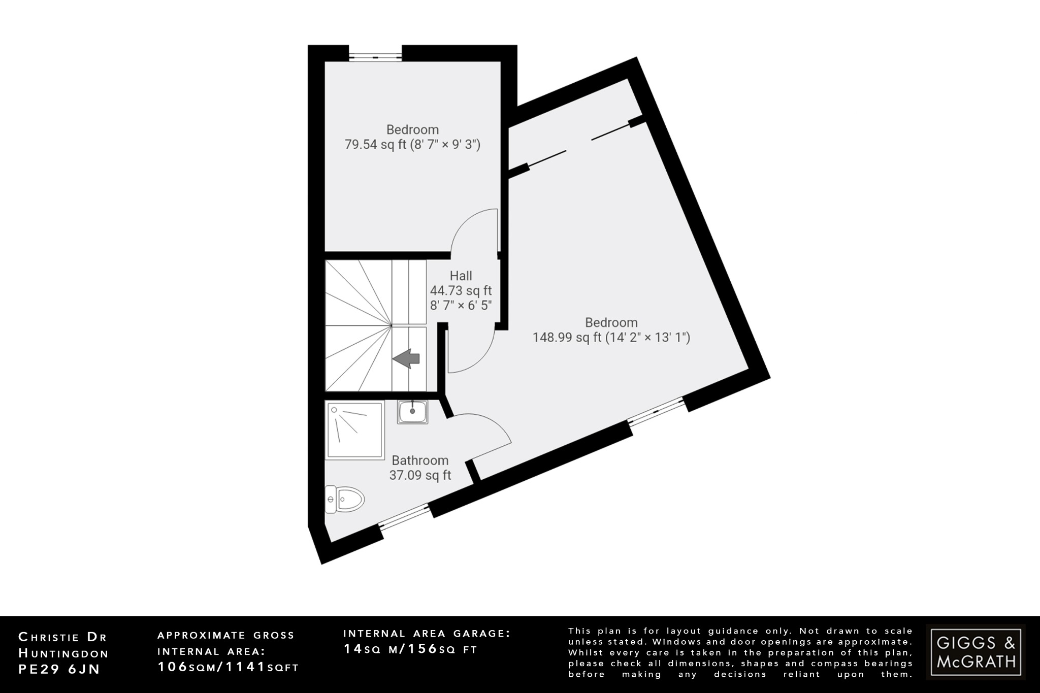 3 bed terraced house for sale in Christie Drive, Huntingdon - Property Floorplan