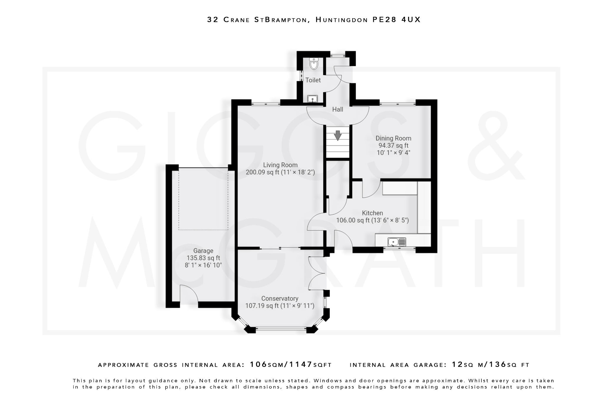 3 bed link detached house for sale in Crane Street, Huntingdon - Property Floorplan
