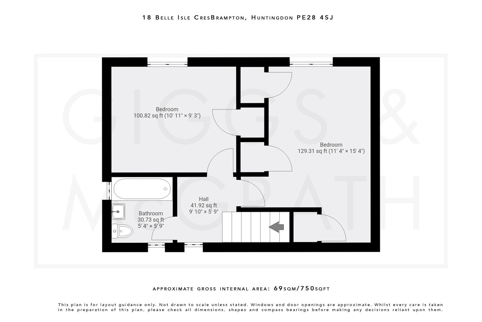 2 bed end of terrace house for sale in Belle Isle Crescent, Huntingdon - Property Floorplan