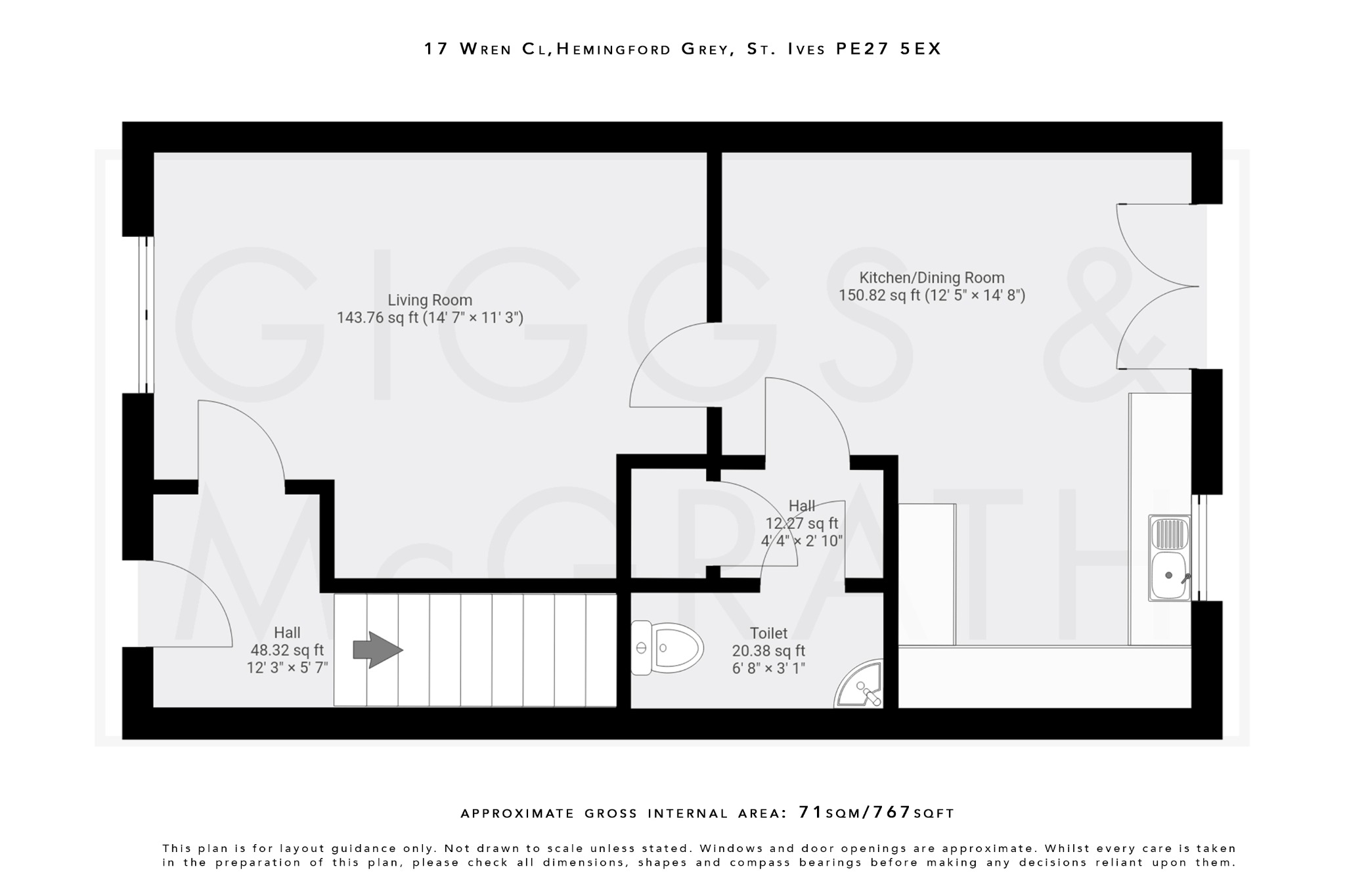 2 bed semi-detached house for sale in Wren Close, St. Ives - Property Floorplan