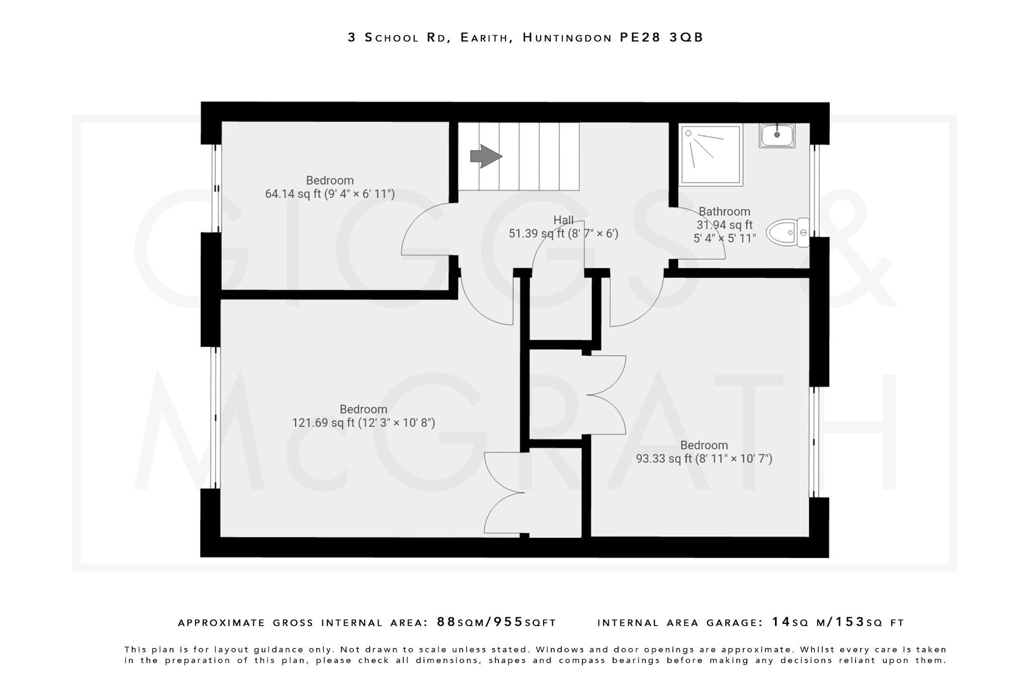 3 bed semi-detached house for sale in School Road, Huntingdon - Property Floorplan