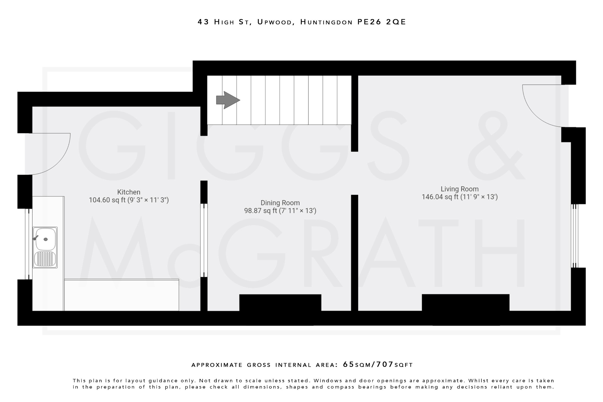2 bed semi-detached house for sale in High Street, Huntingdon - Property Floorplan