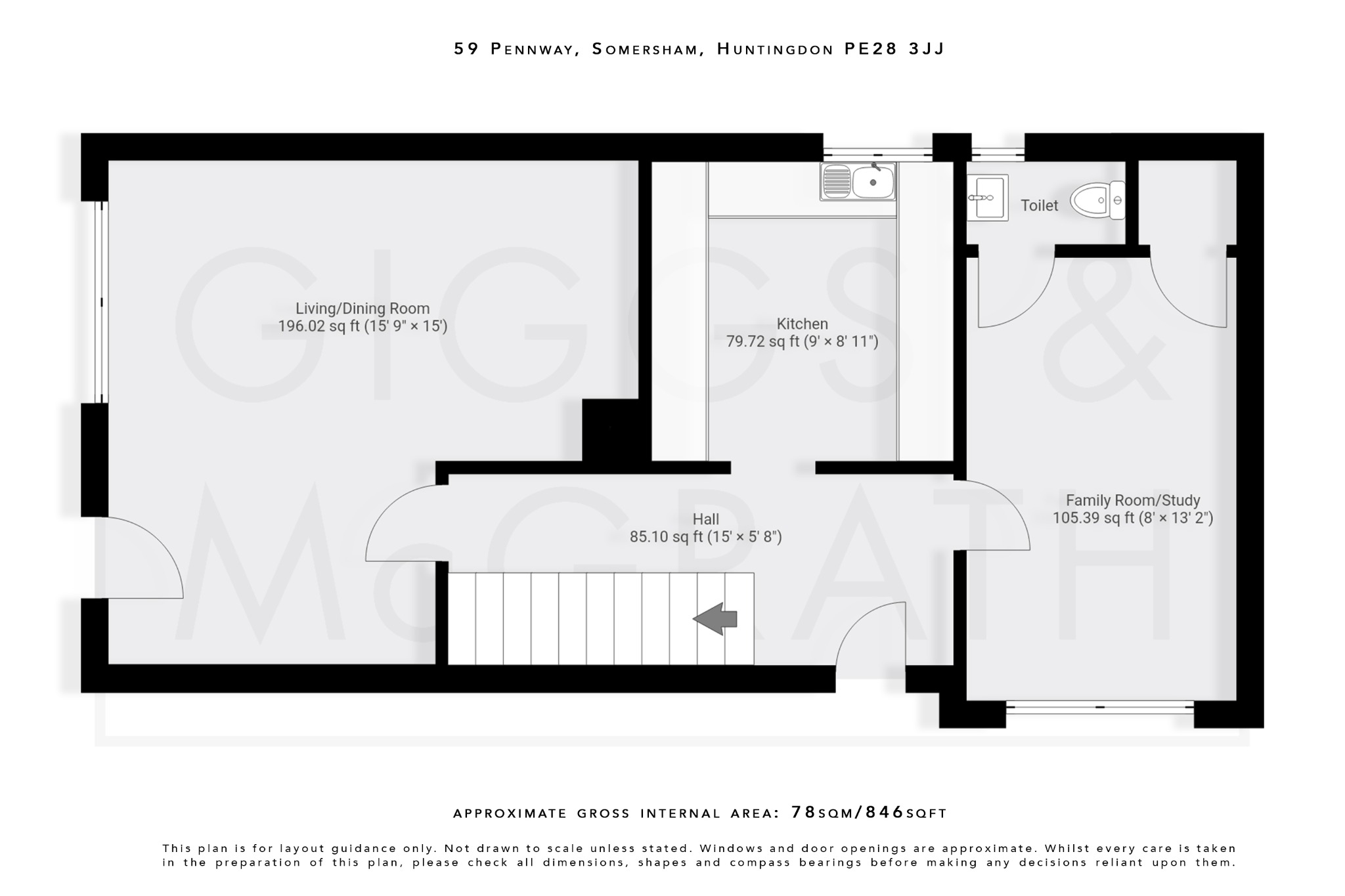 3 bed link detached house for sale in Pennway, Cambridgeshire - Property Floorplan