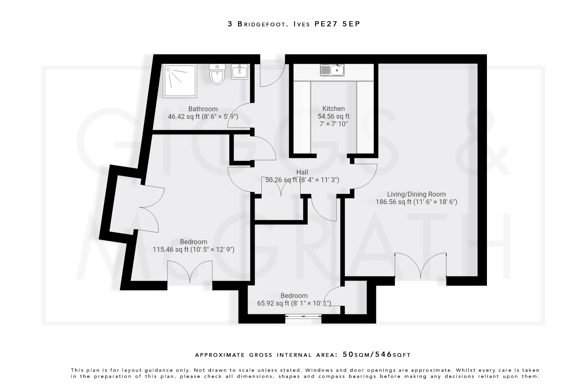 2 bed ground floor flat for sale in Bridgefoot, St. Ives - Property Floorplan