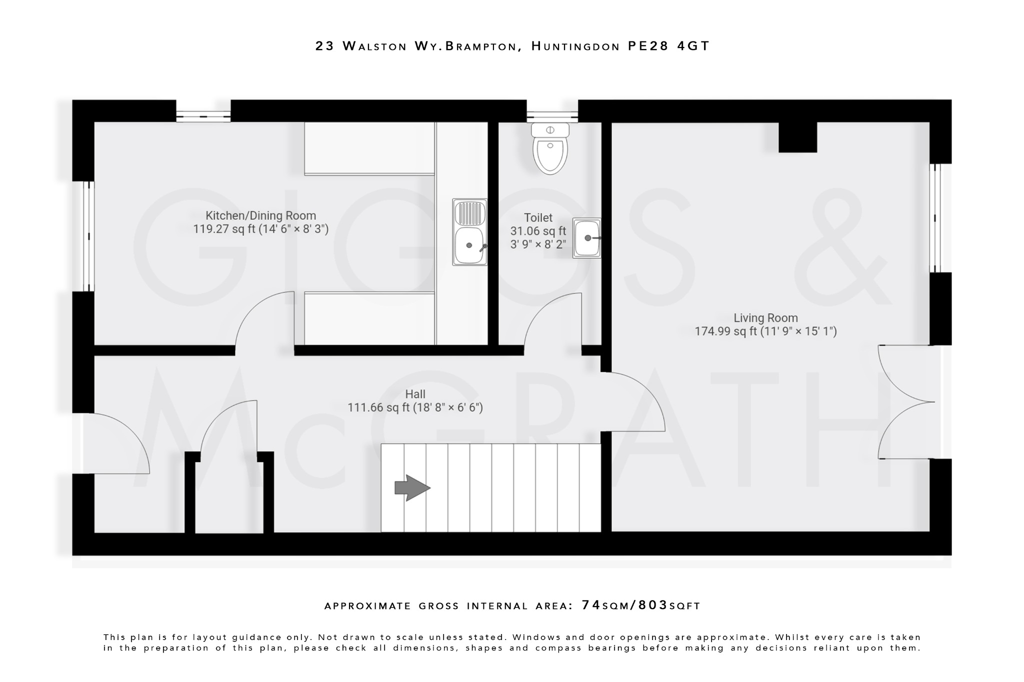 2 bed semi-detached house for sale in Walston Way, Cambridgeshire - Property Floorplan