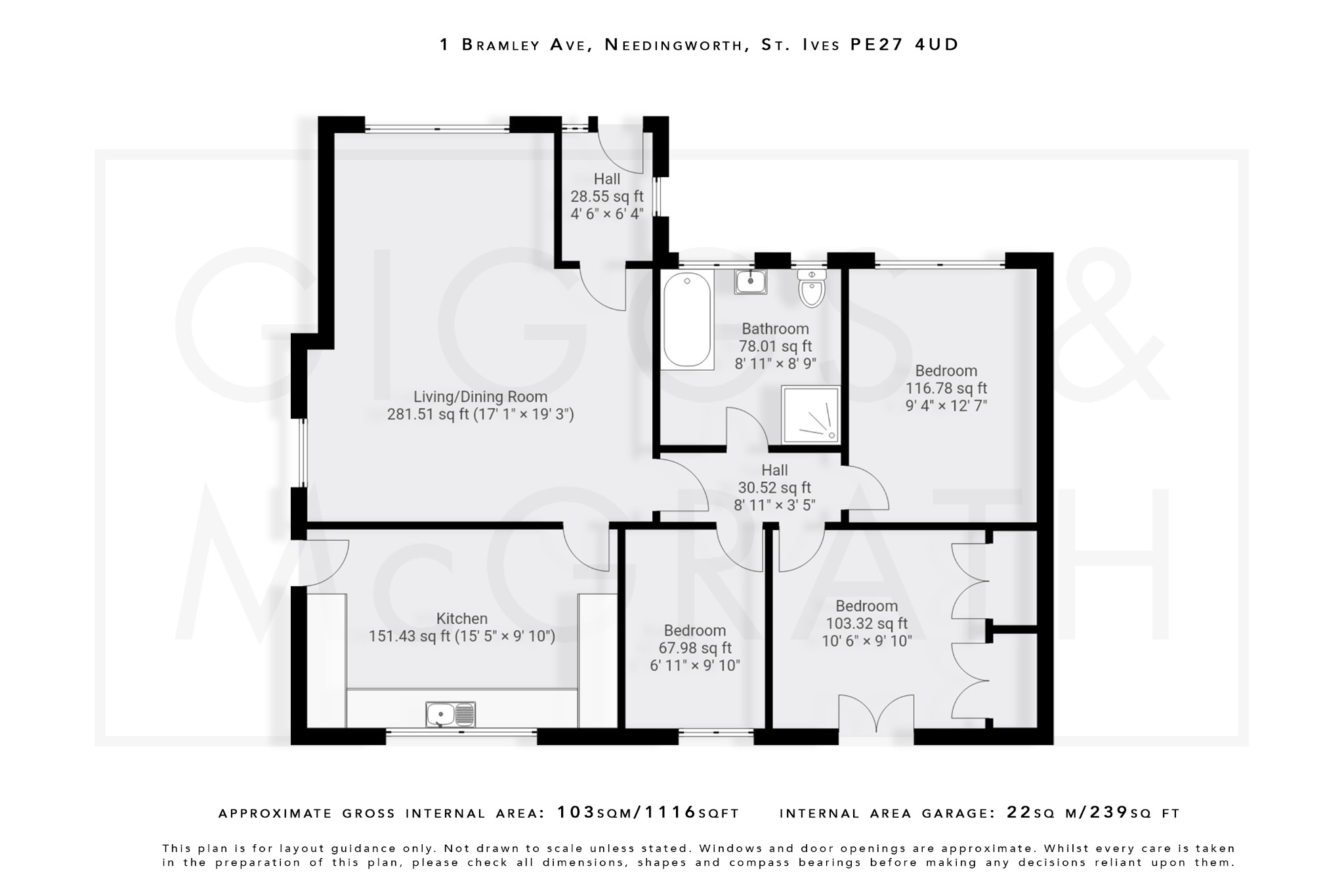 3 bed detached bungalow for sale in Bramley Avenue, Cambridgeshire - Property Floorplan