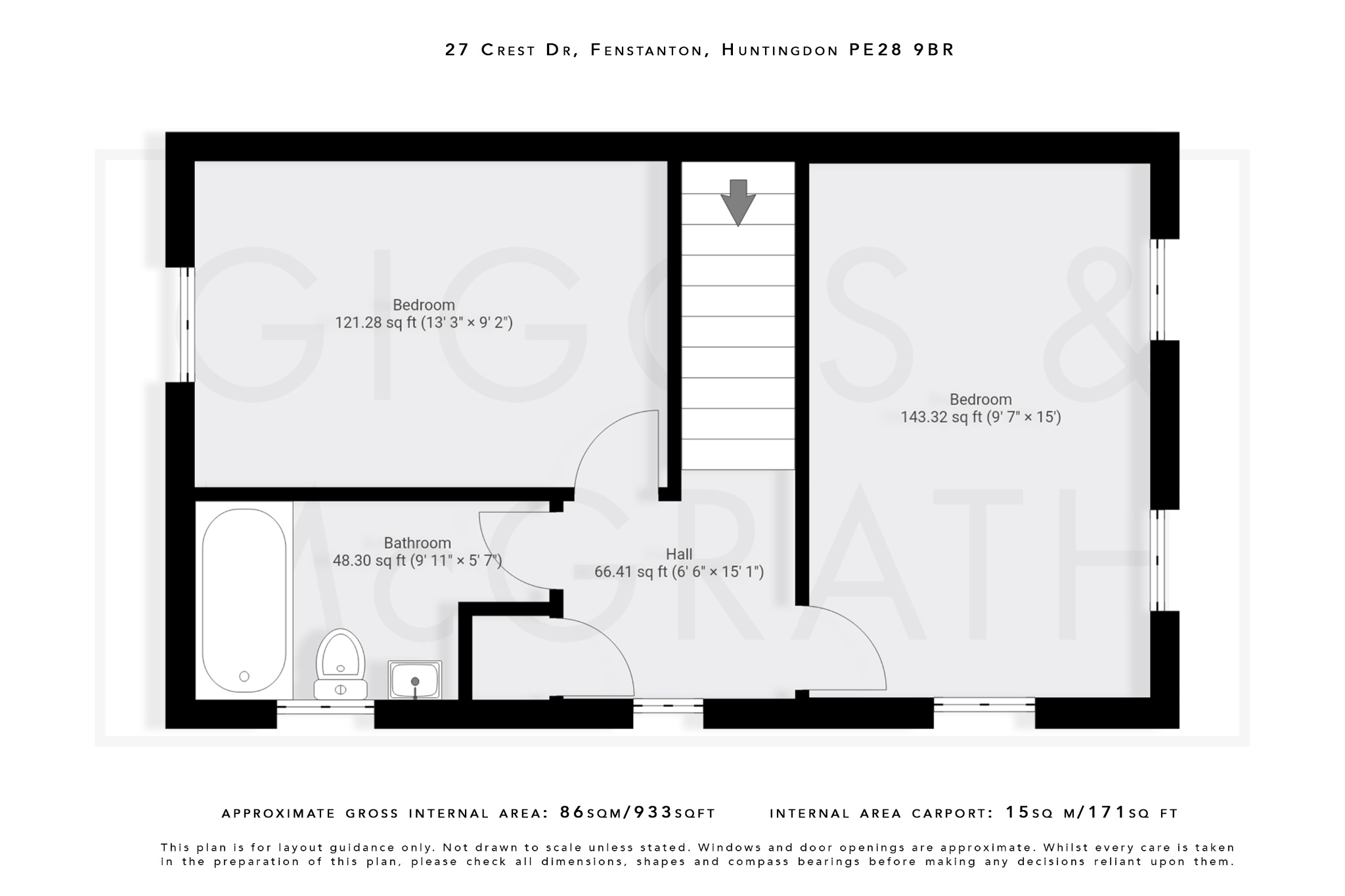 2 bed end of terrace house for sale in Crest Drive, Cambridgeshire - Property Floorplan