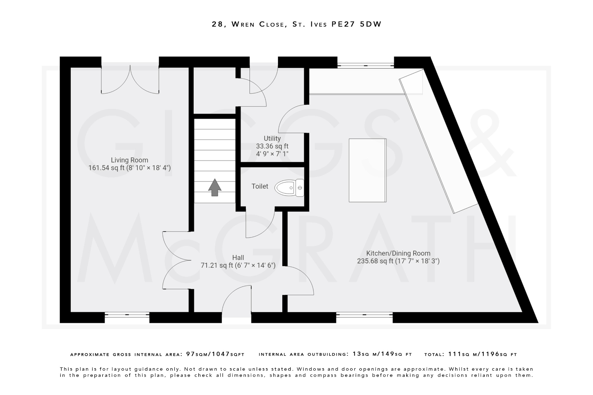 3 bed semi-detached house for sale in Wren Close, St Ives - Property Floorplan