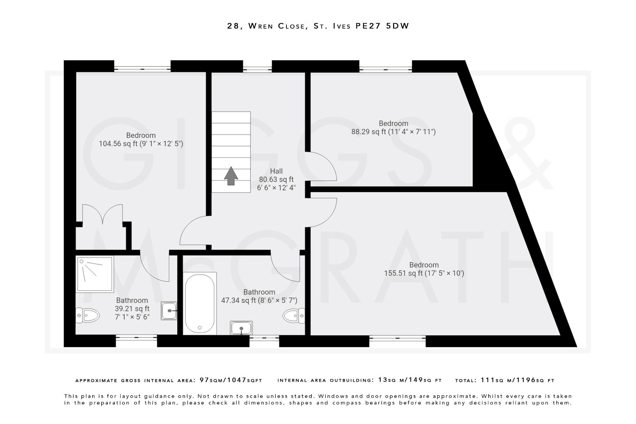 3 bed semi-detached house for sale in Wren Close, St Ives - Property Floorplan