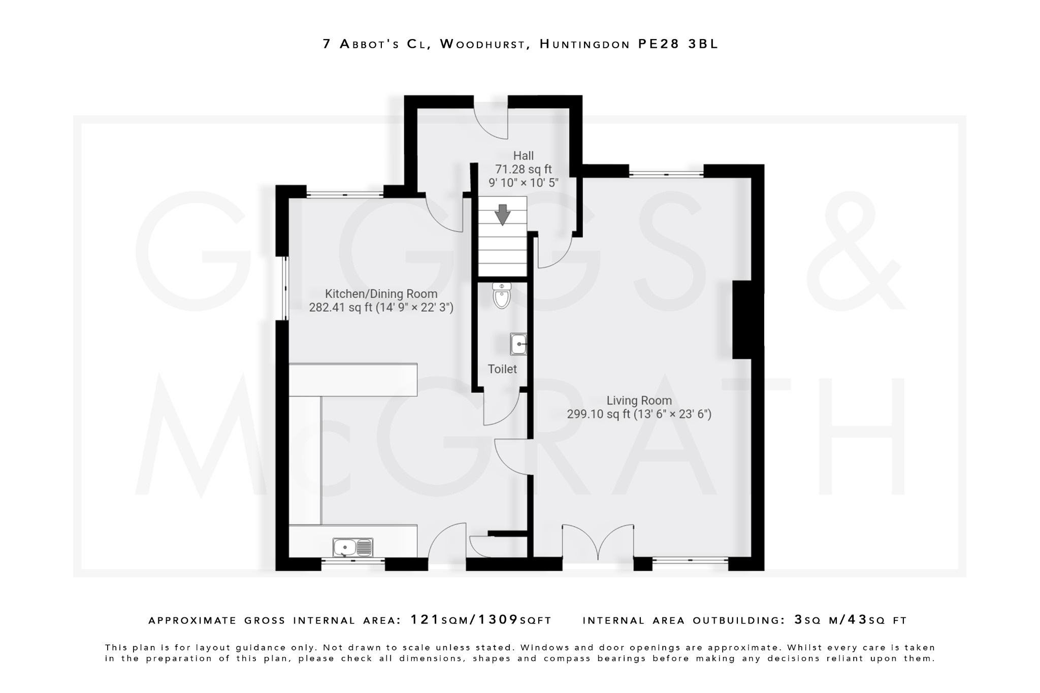 4 bed semi-detached house for sale in Abbots Close, Huntingdon - Property Floorplan