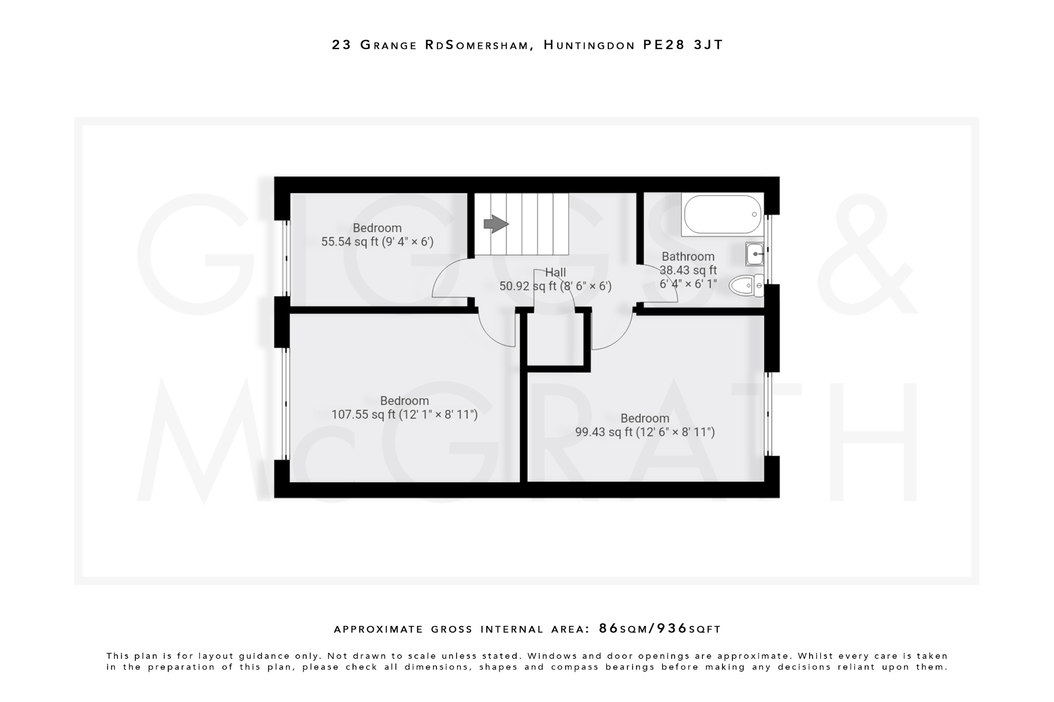 3 bed link detached house for sale in Grange Road, Cambridgeshire - Property Floorplan