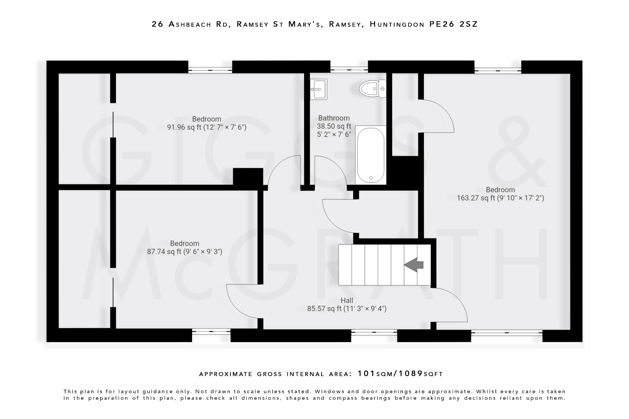 3 bed semi-detached house for sale in Ashbeach Road, Huntingdon - Property Floorplan