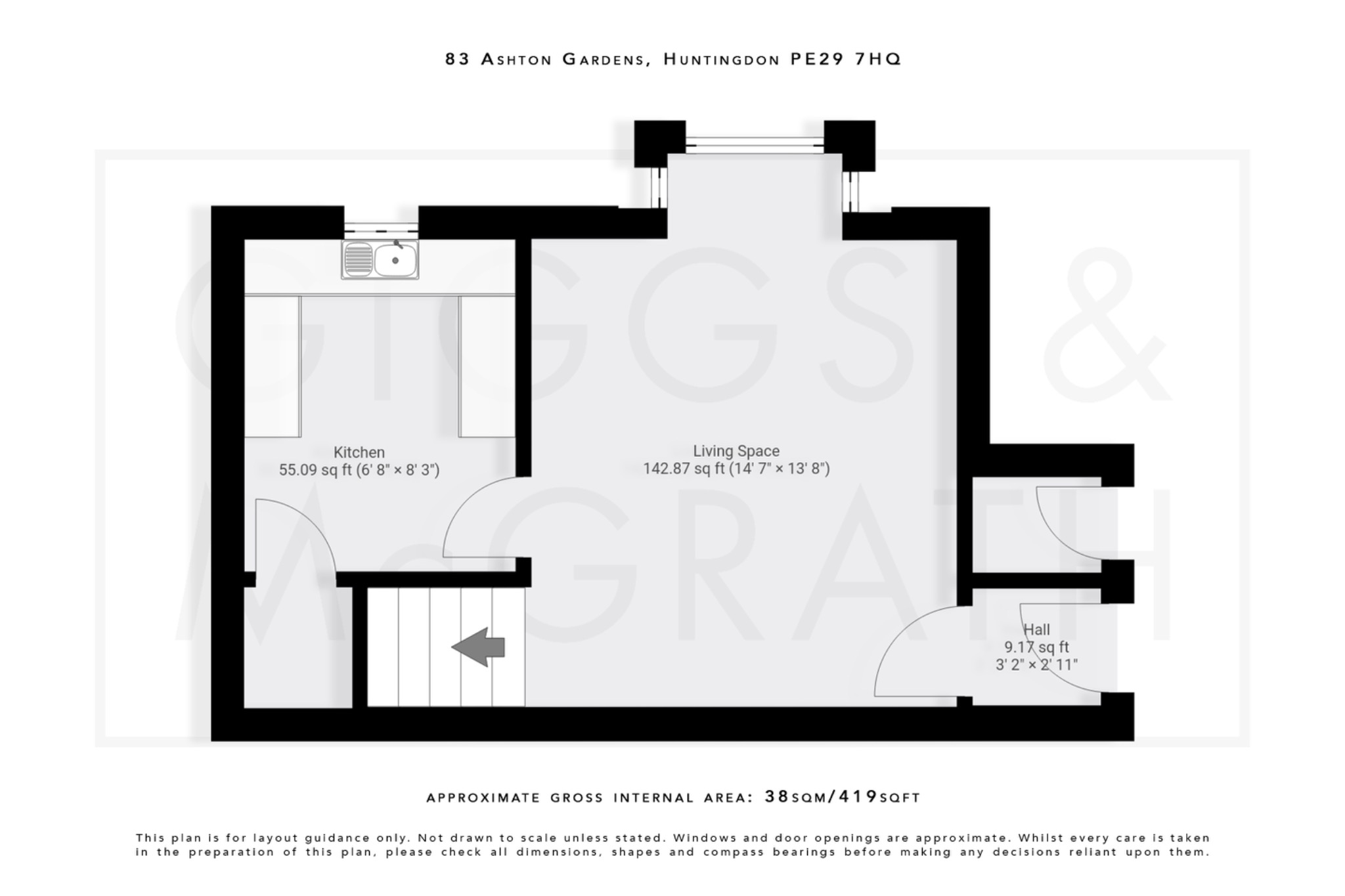 1 bed terraced house for sale in Ashton Gardens, Huntingdon - Property Floorplan