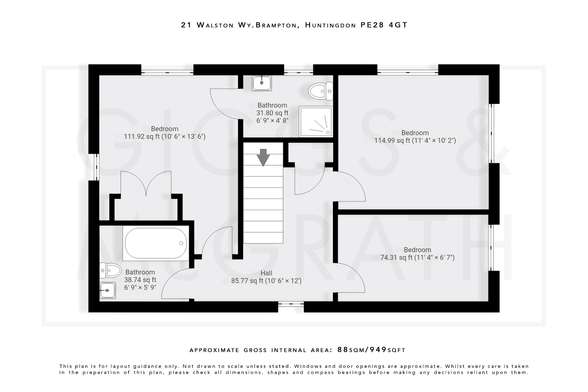 3 bed detached house for sale in Walston Way, Huntingdon - Property Floorplan