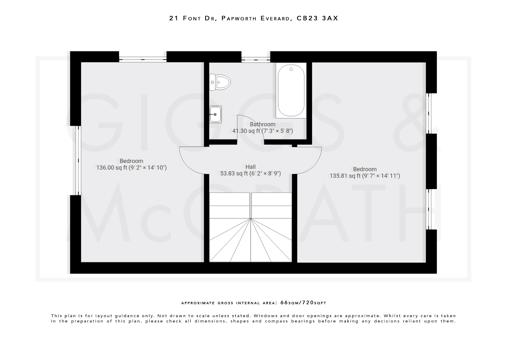 2 bed semi-detached house for sale in Font Drive, Cambridgeshire - Property Floorplan