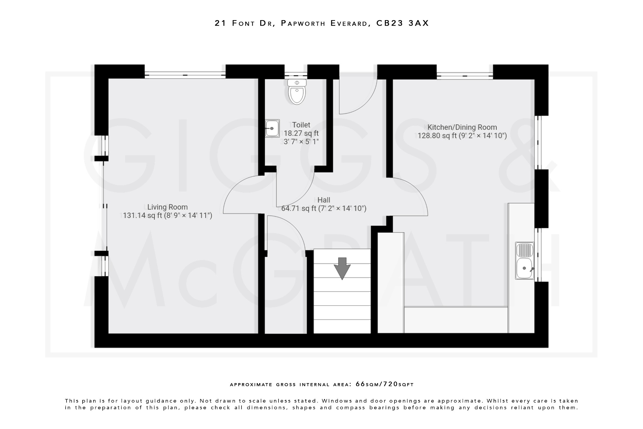 2 bed semi-detached house for sale in Font Drive, Cambridgeshire - Property Floorplan