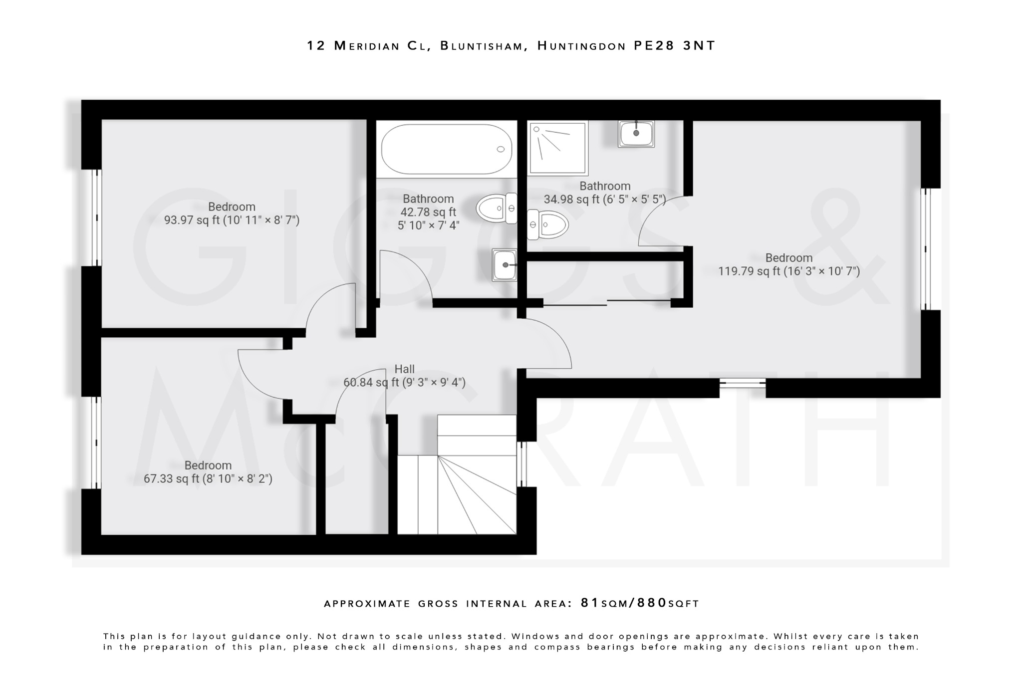3 bed semi-detached house for sale in Meridian Close, Cambridgeshire - Property Floorplan