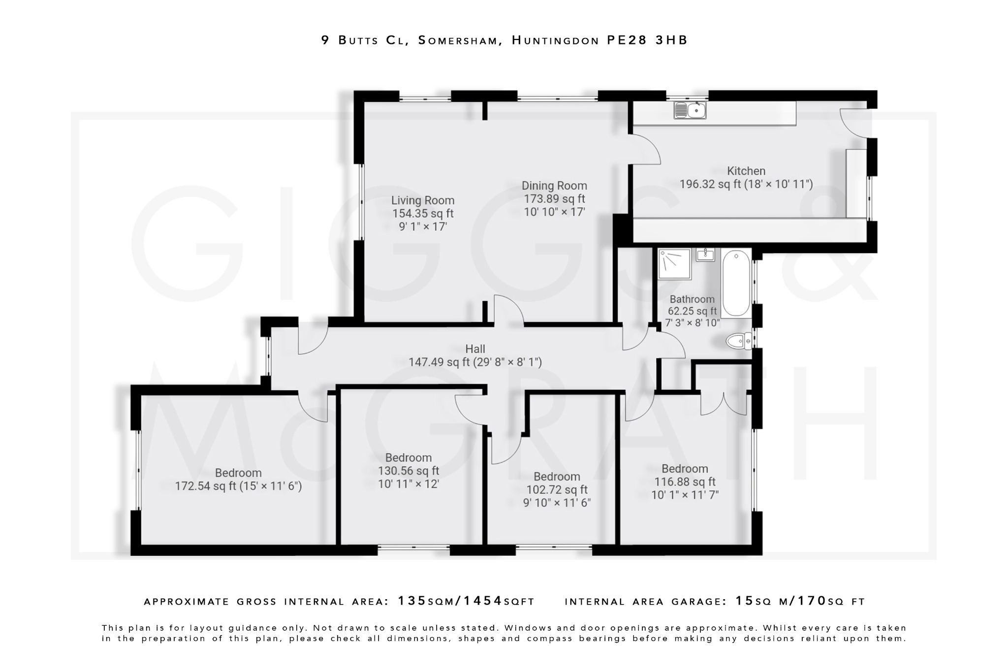 4 bed detached bungalow for sale in Butts Close, Cambridgeshire - Property Floorplan
