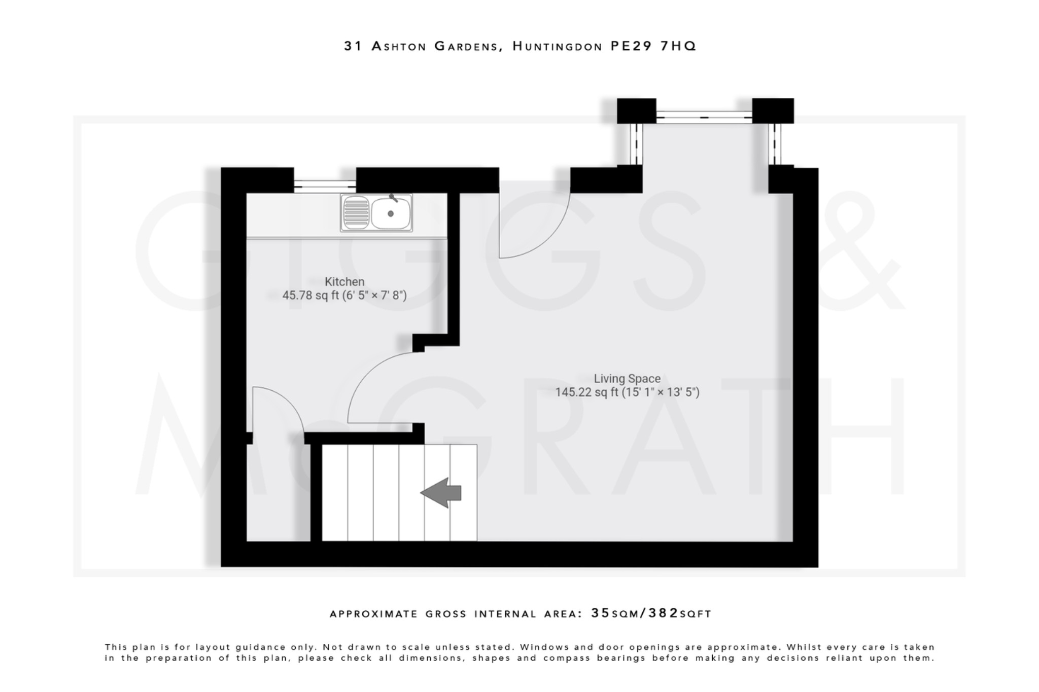 1 bed end of terrace house for sale in Ashton Gardens, Huntingdon - Property Floorplan