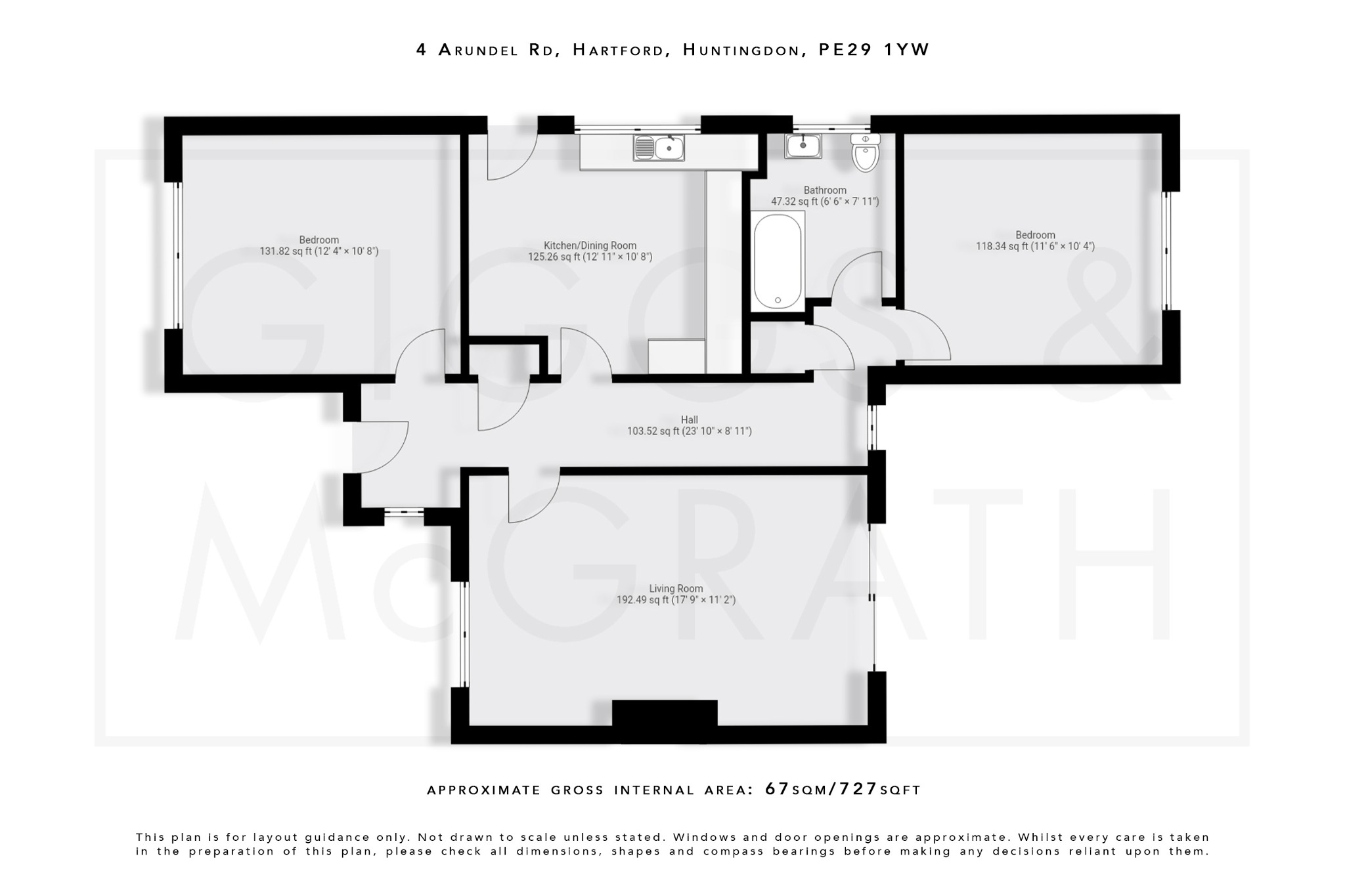 2 bed detached bungalow for sale in Arundel Road, Huntingdon - Property Floorplan