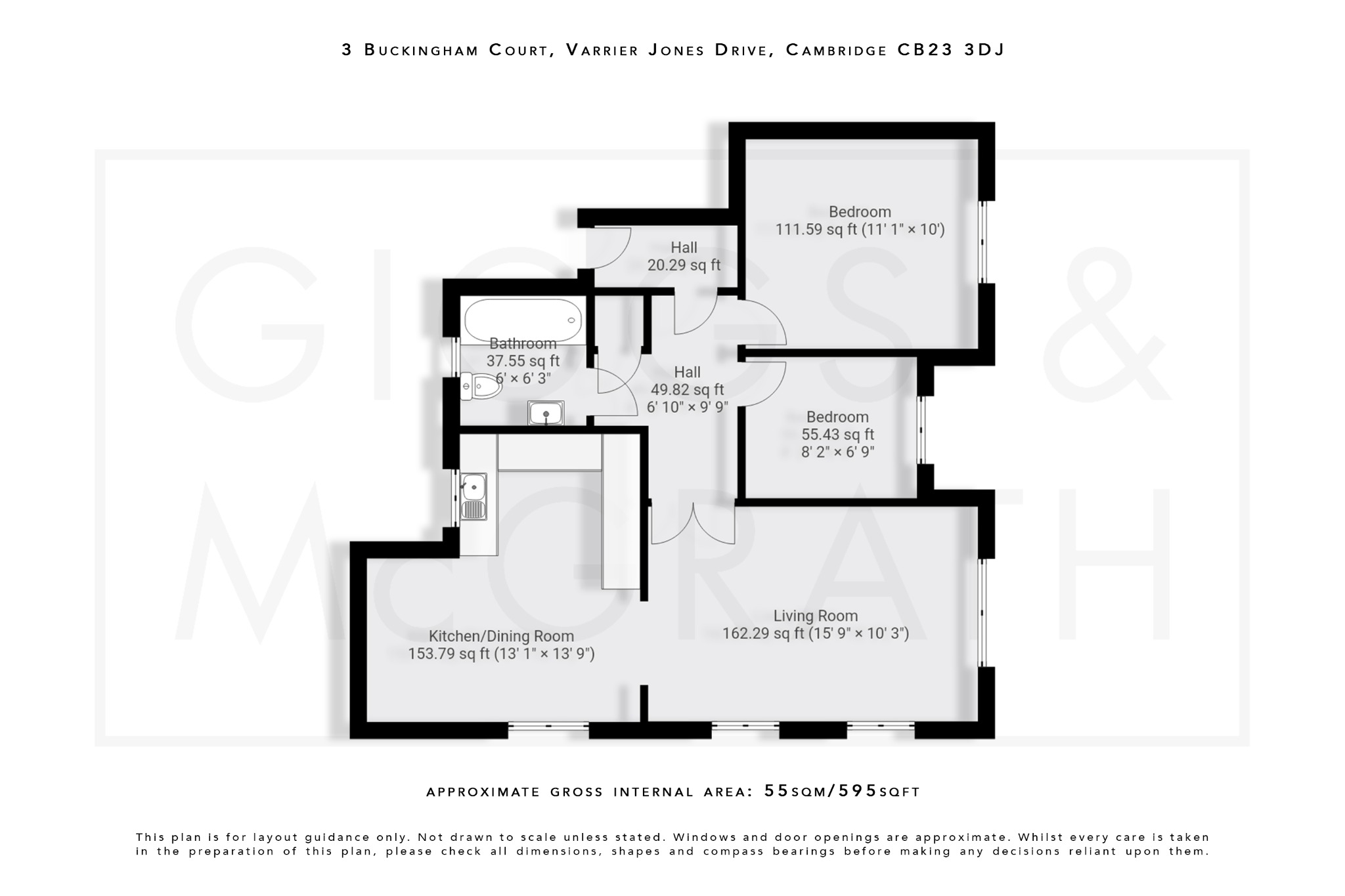 2 bed ground floor flat for sale in Varrier Jones Drive, Cambridge - Property Floorplan