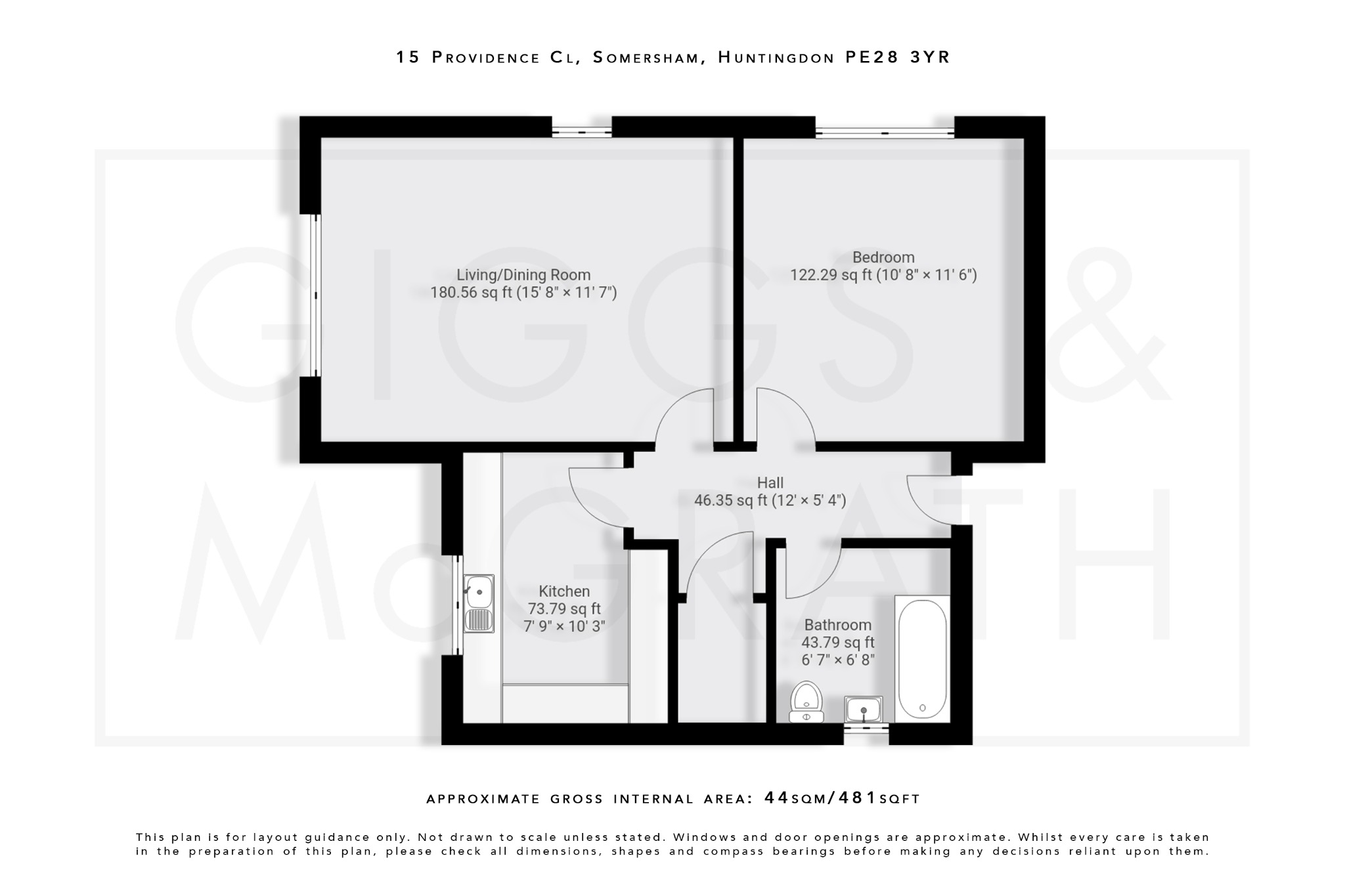 1 bed flat for sale in Providence Close, Huntingdon - Property Floorplan